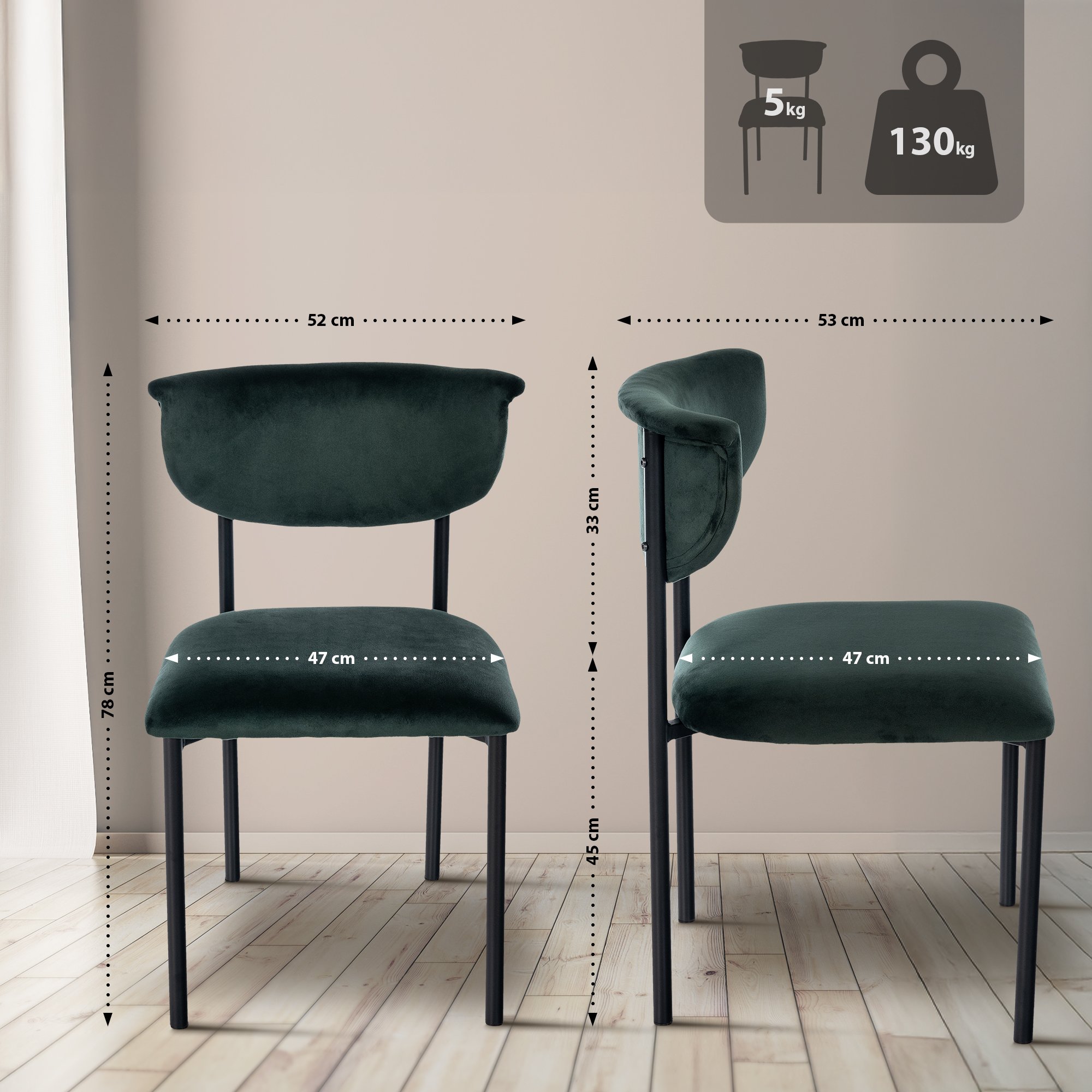 Silla de Comedor Gambell Terciopelo