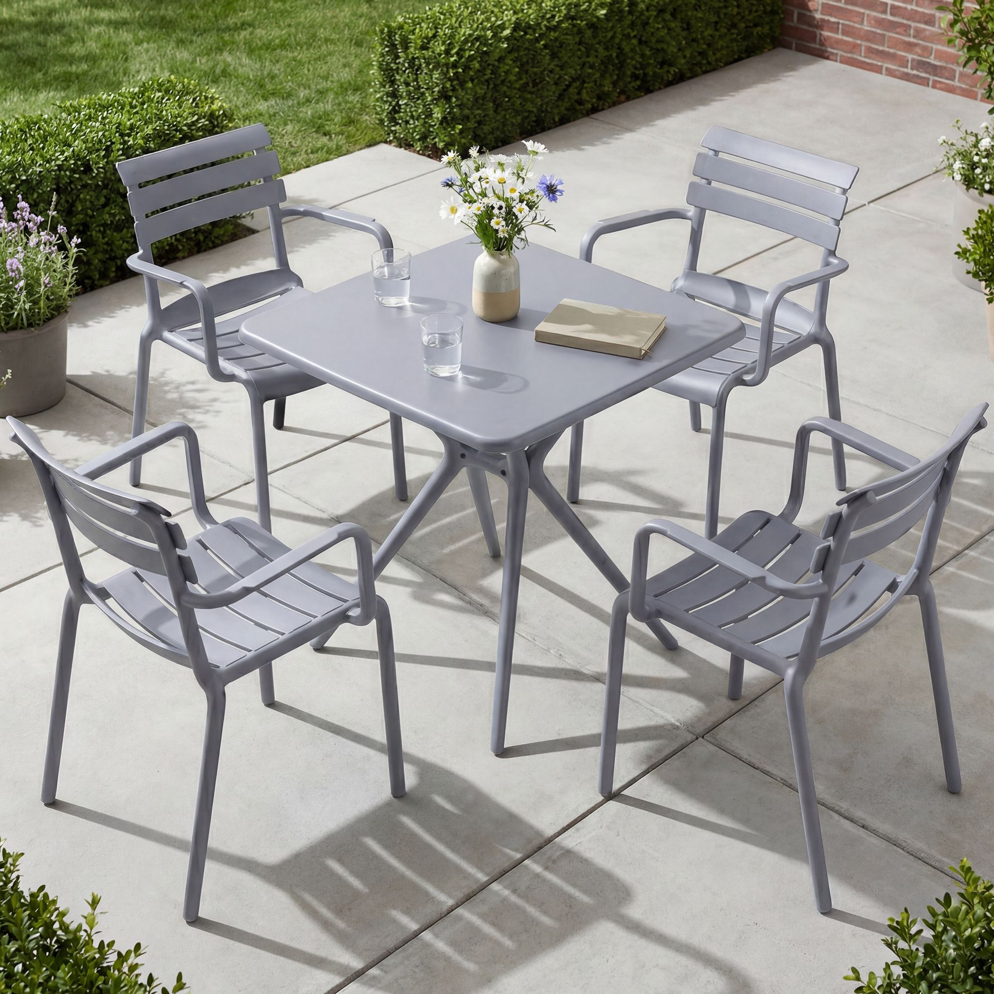 Conjunto de Muebles de Jardín Avena con 4 Sillas