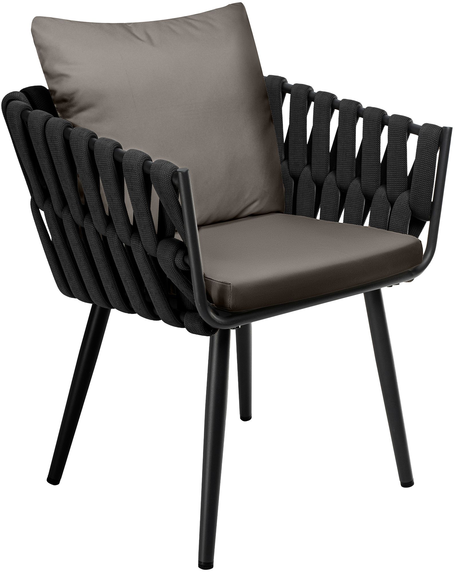 Silla de jardín Lombardia antracita con cojín de asiento