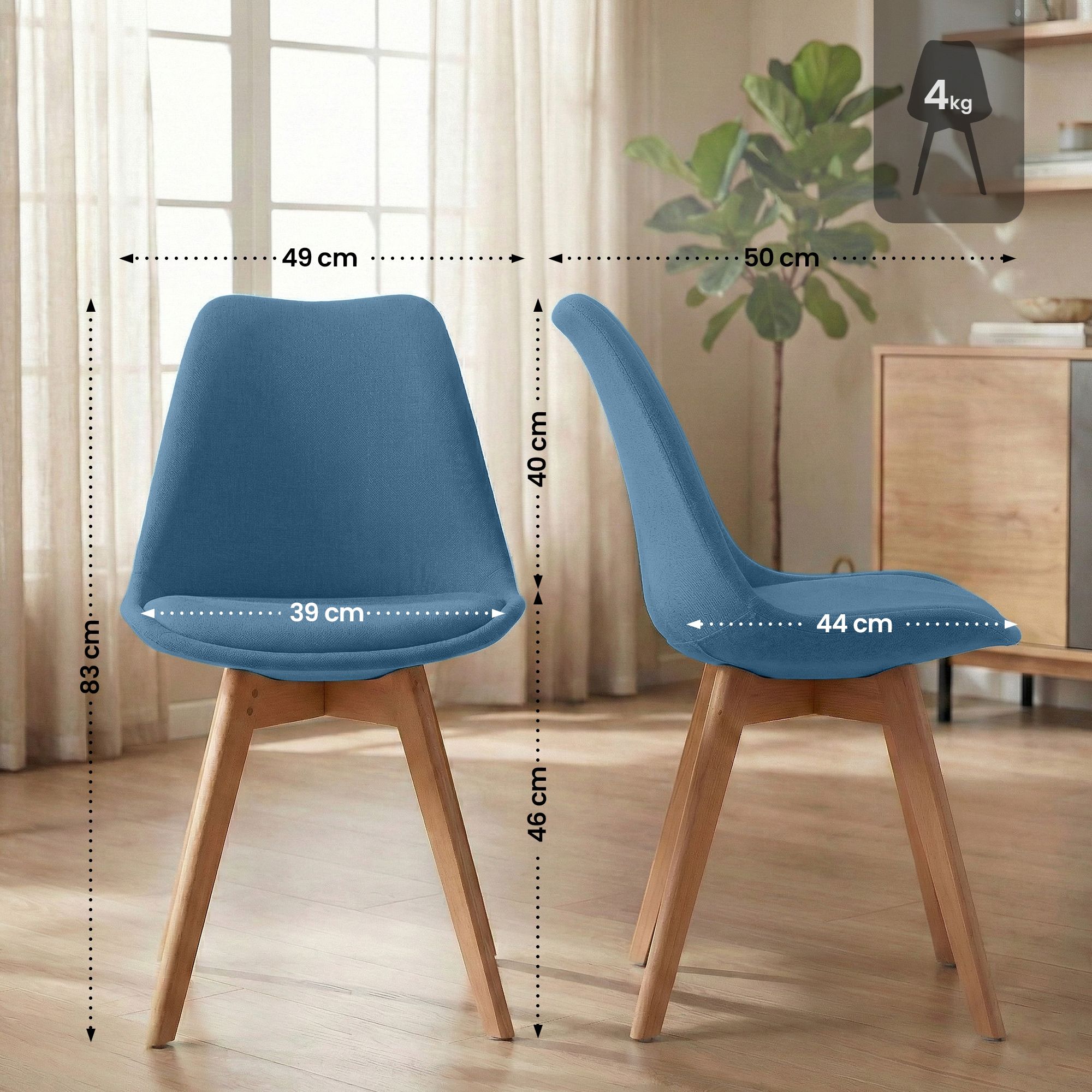 Juego de 4 sillas de comedor Linares