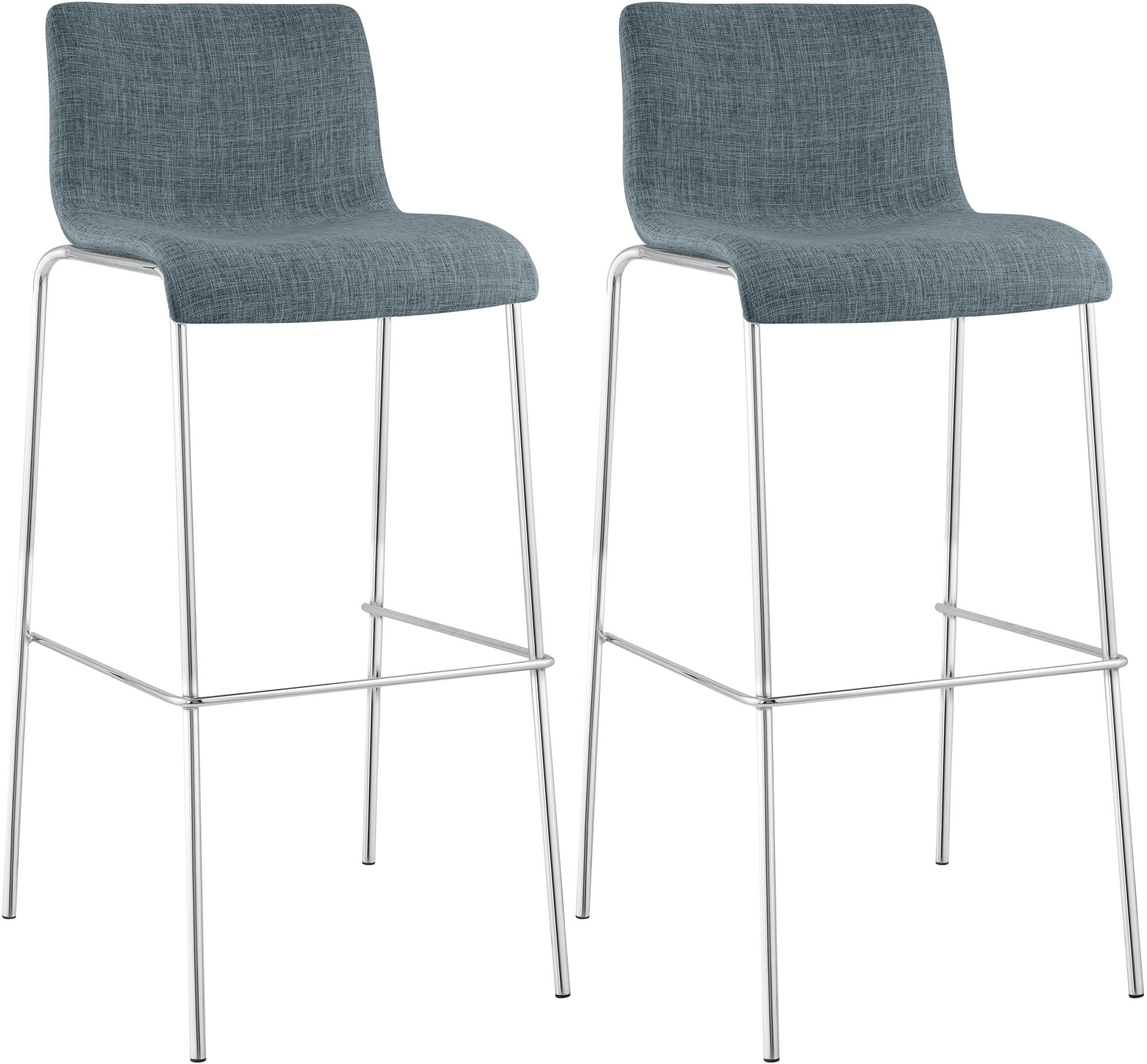 Juego de 2 taburetes de bar Hover, tela, base de cuatro patas