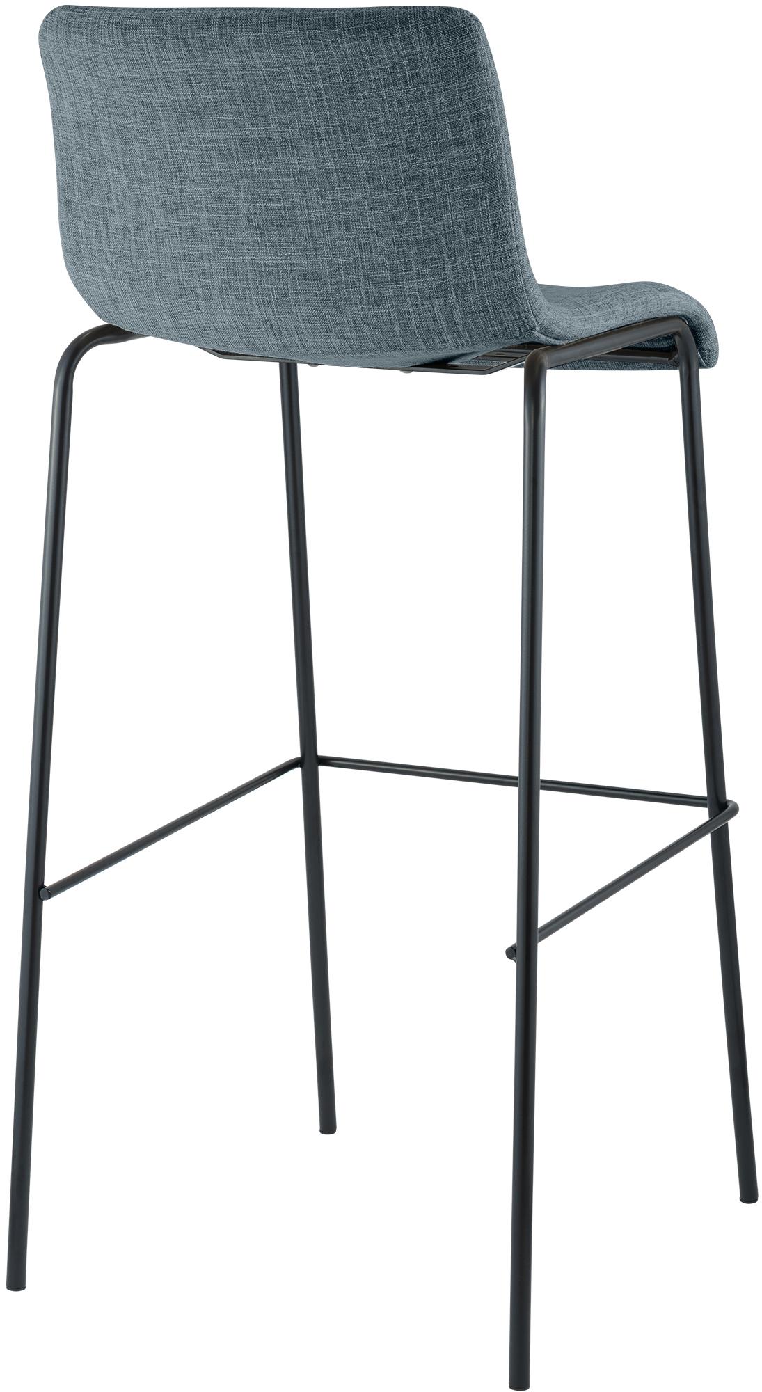 Juego de 2 taburetes de bar Hover, tela, base de cuatro patas