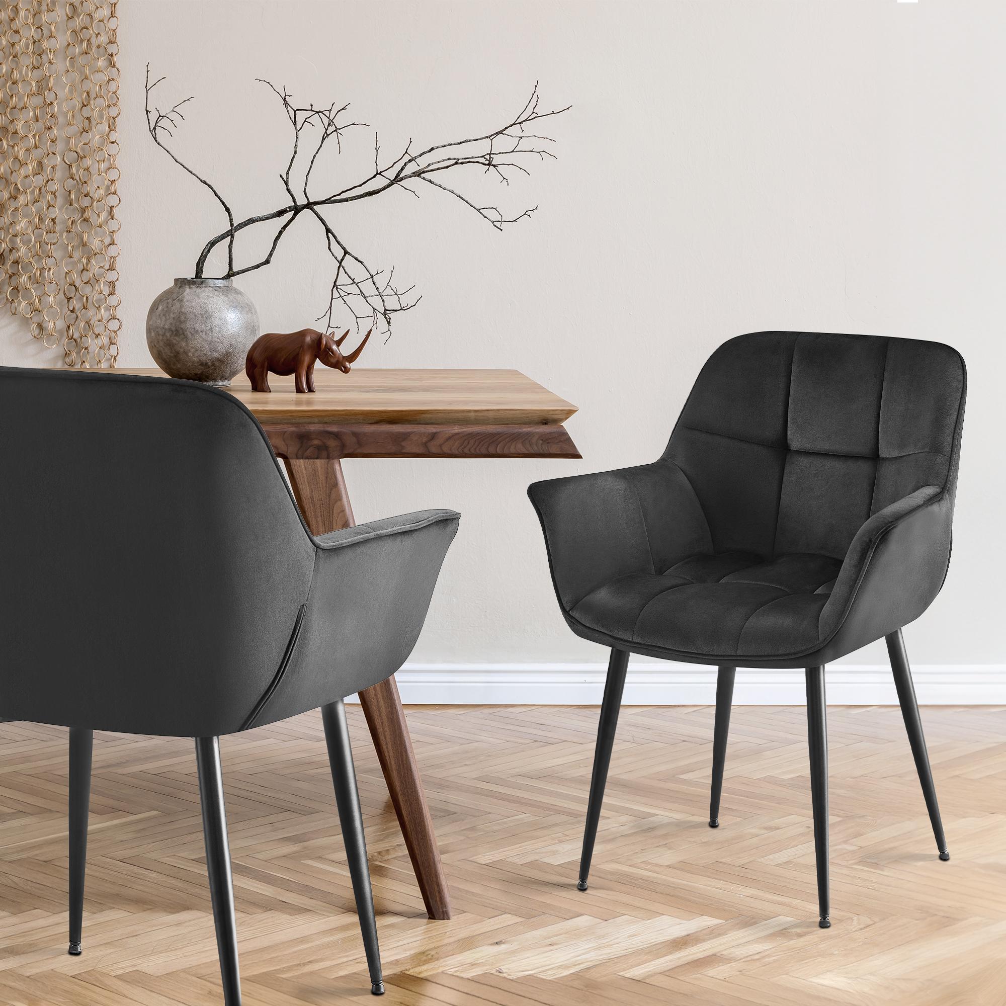 Silla de comedor Roseville en terciopelo