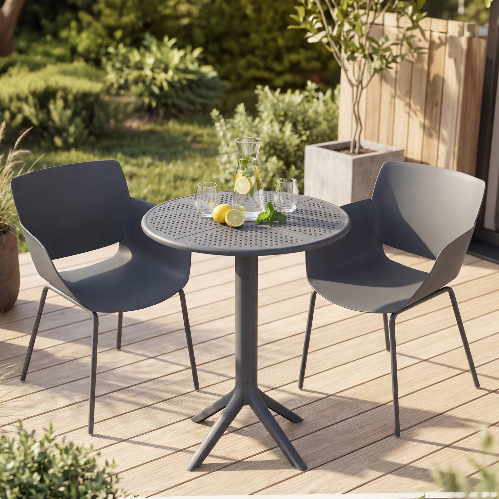 Set de Muebles de Jardín Siora con 2 Sillas para Balcón y Terraza