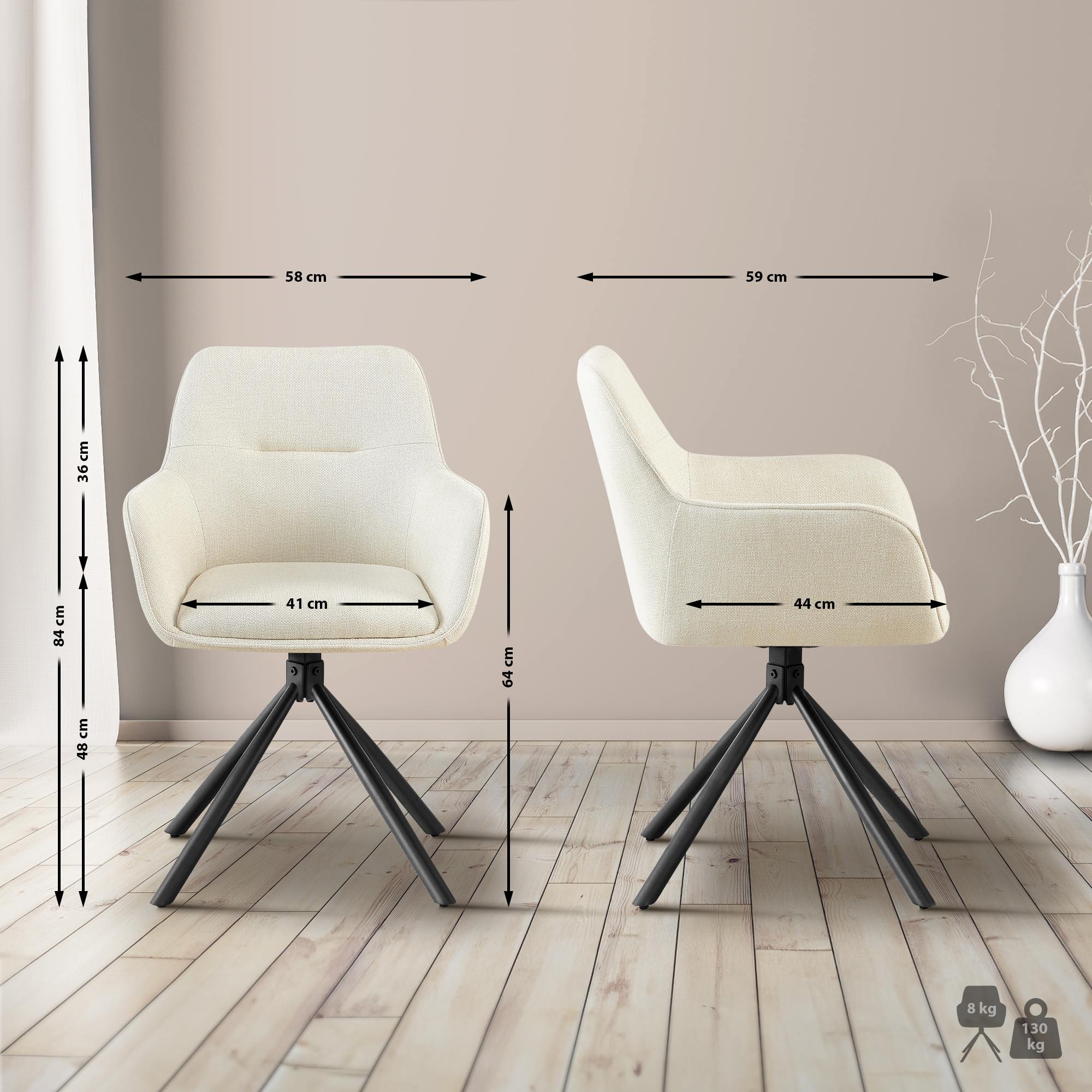 Silla de tela Tipton