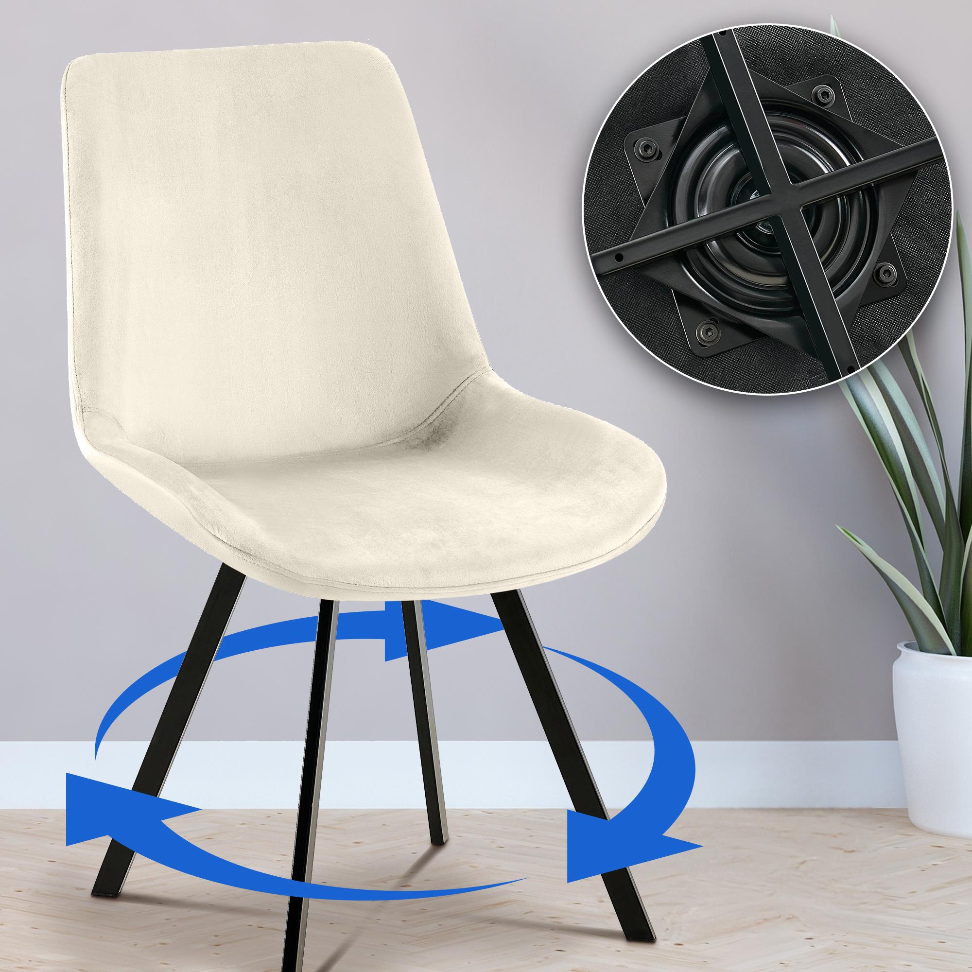 Silla de comedor Lewes de terciopelo