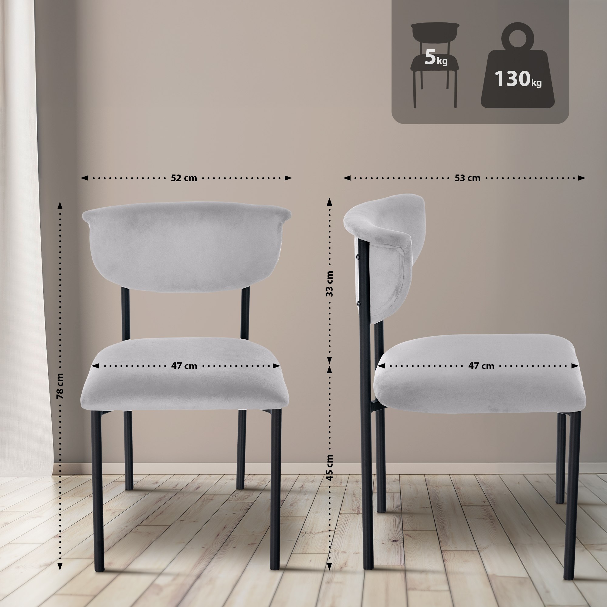 Silla de Comedor Gambell Terciopelo