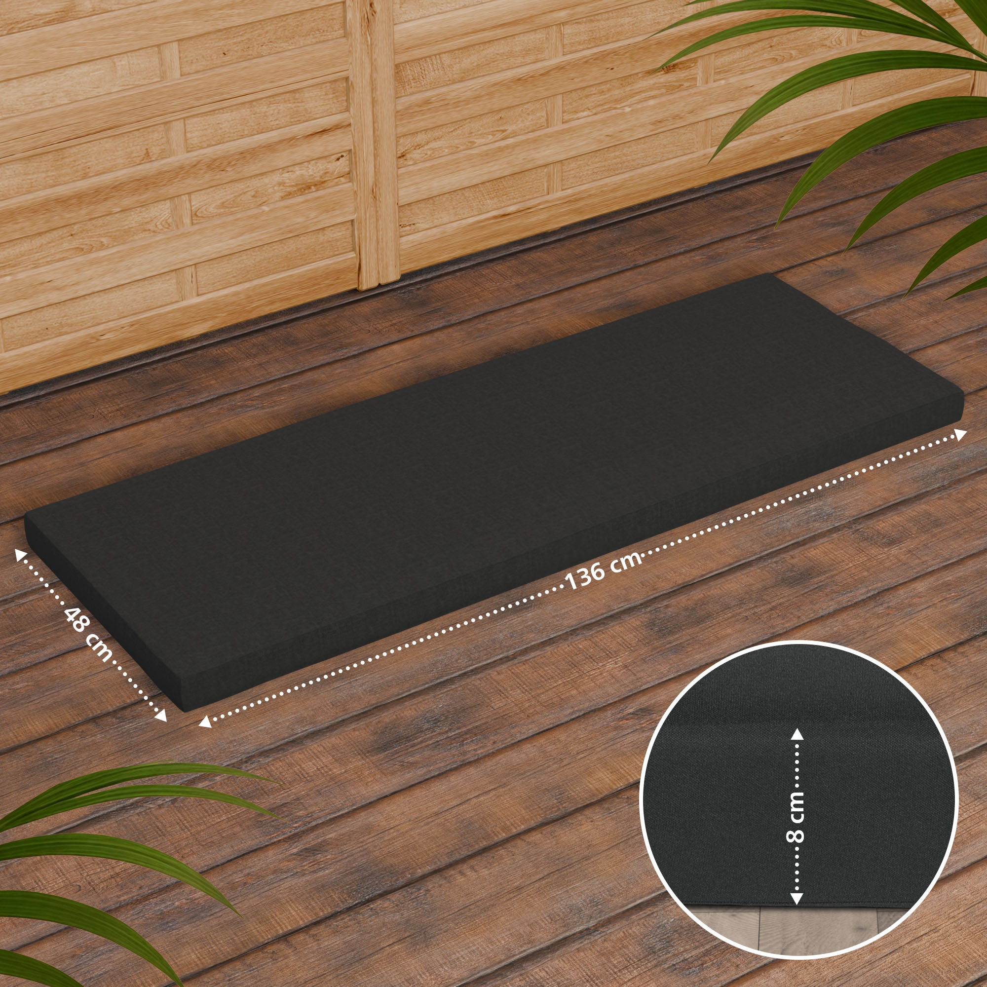 Banco de Jardin de Teca Daxon con Cojin de Asiento