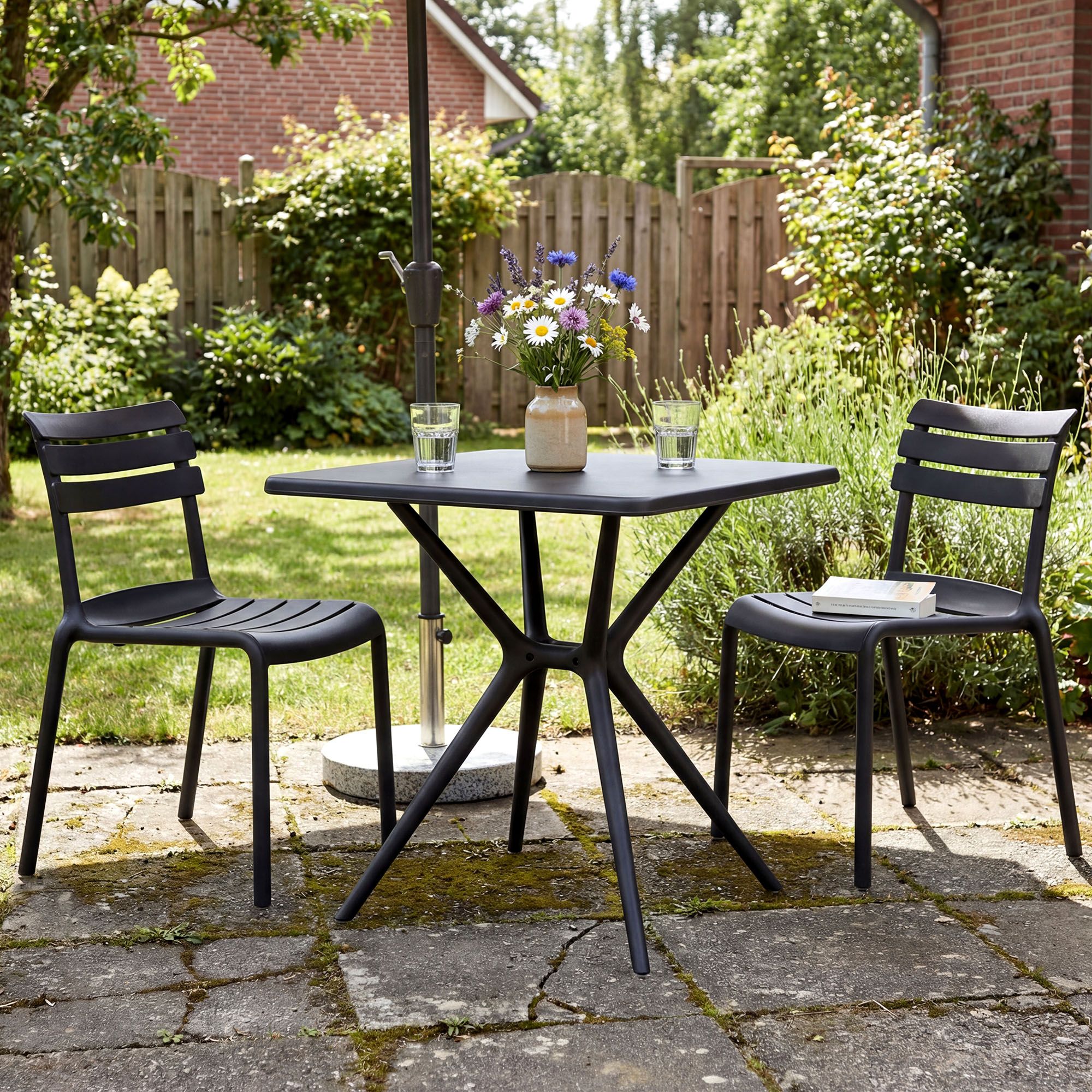 Conjunto de muebles de jardín Vela con 2 sillas