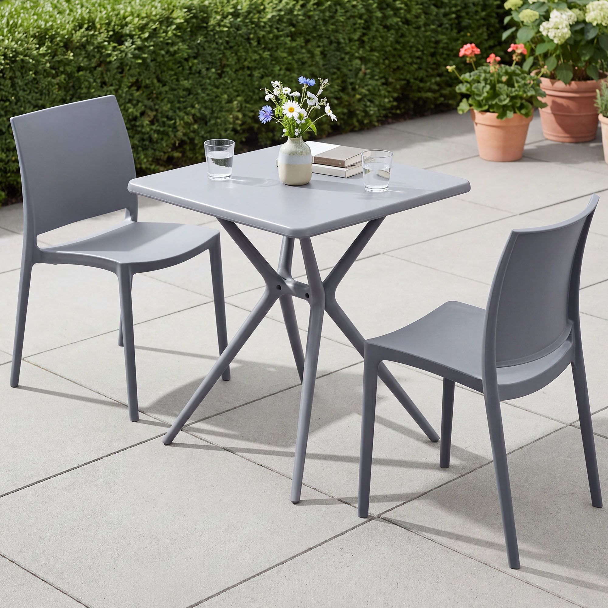 Conjunto de muebles de jardin Amino con 2 sillas