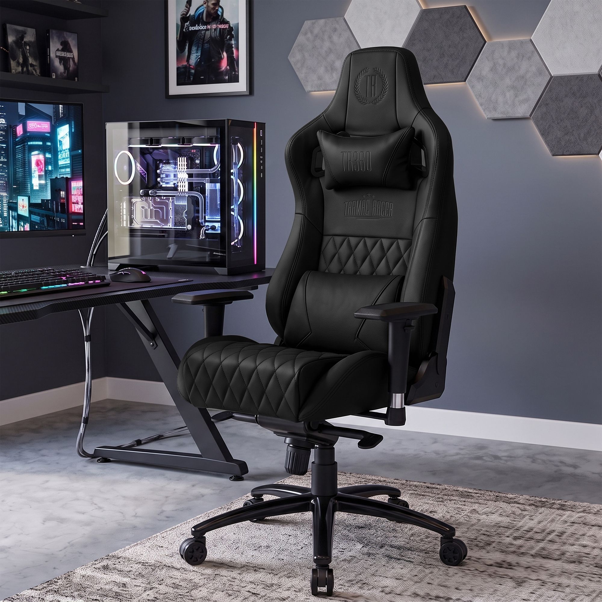 Silla de oficina Keren tapizada en piel genuina