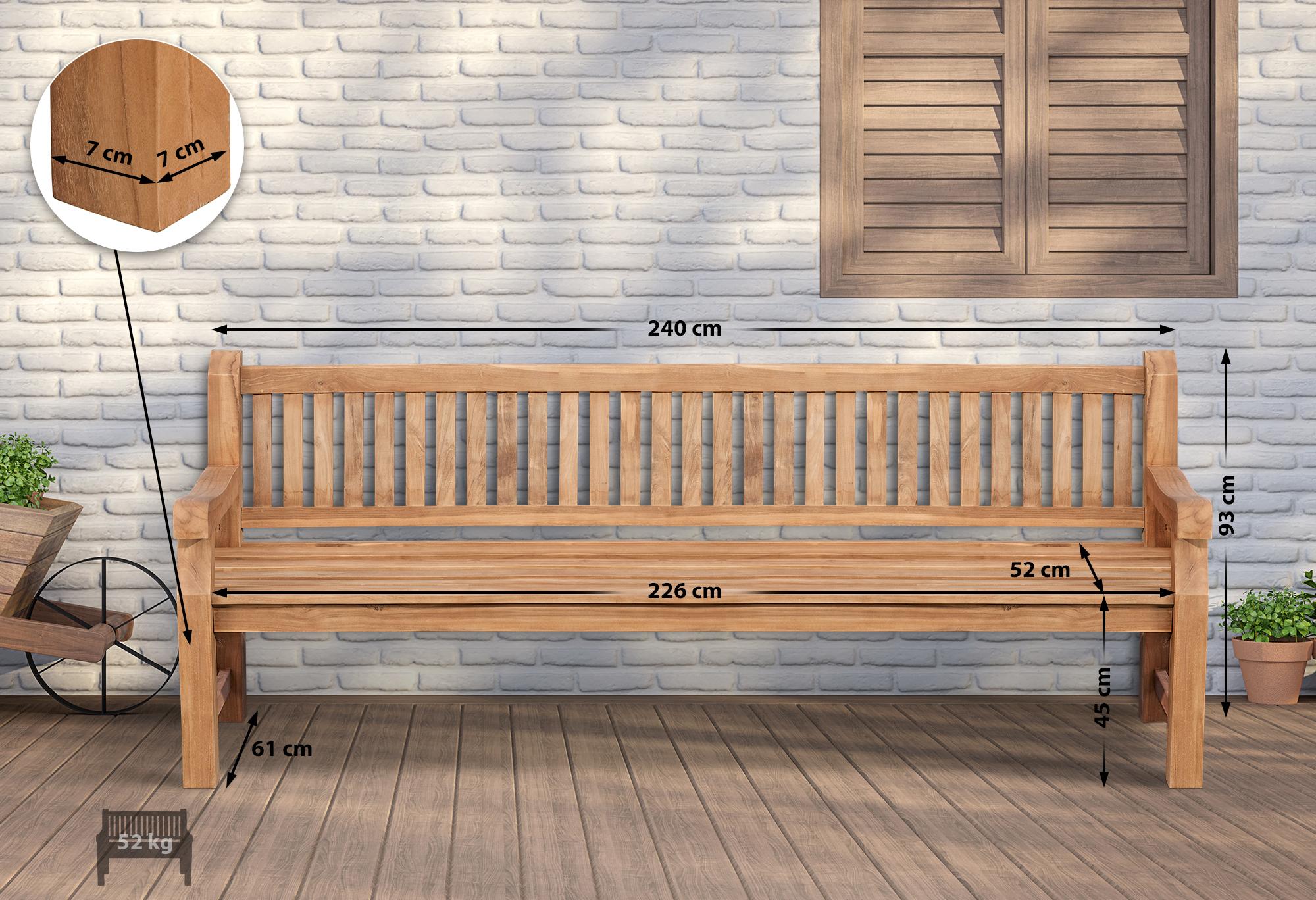 Banco de Jardin de Teca Daxon con Cojin de Asiento