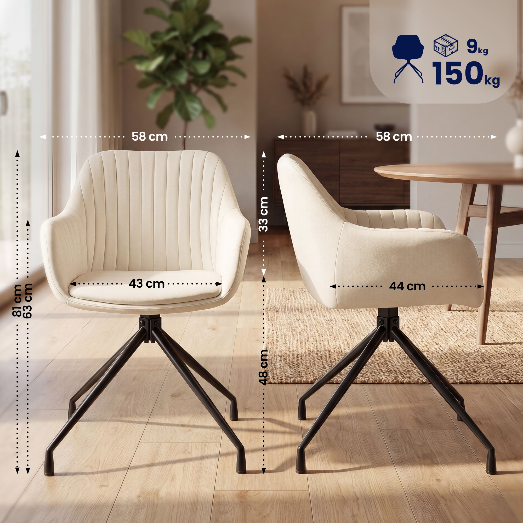 Juego de 2 sillas de comedor Novanis