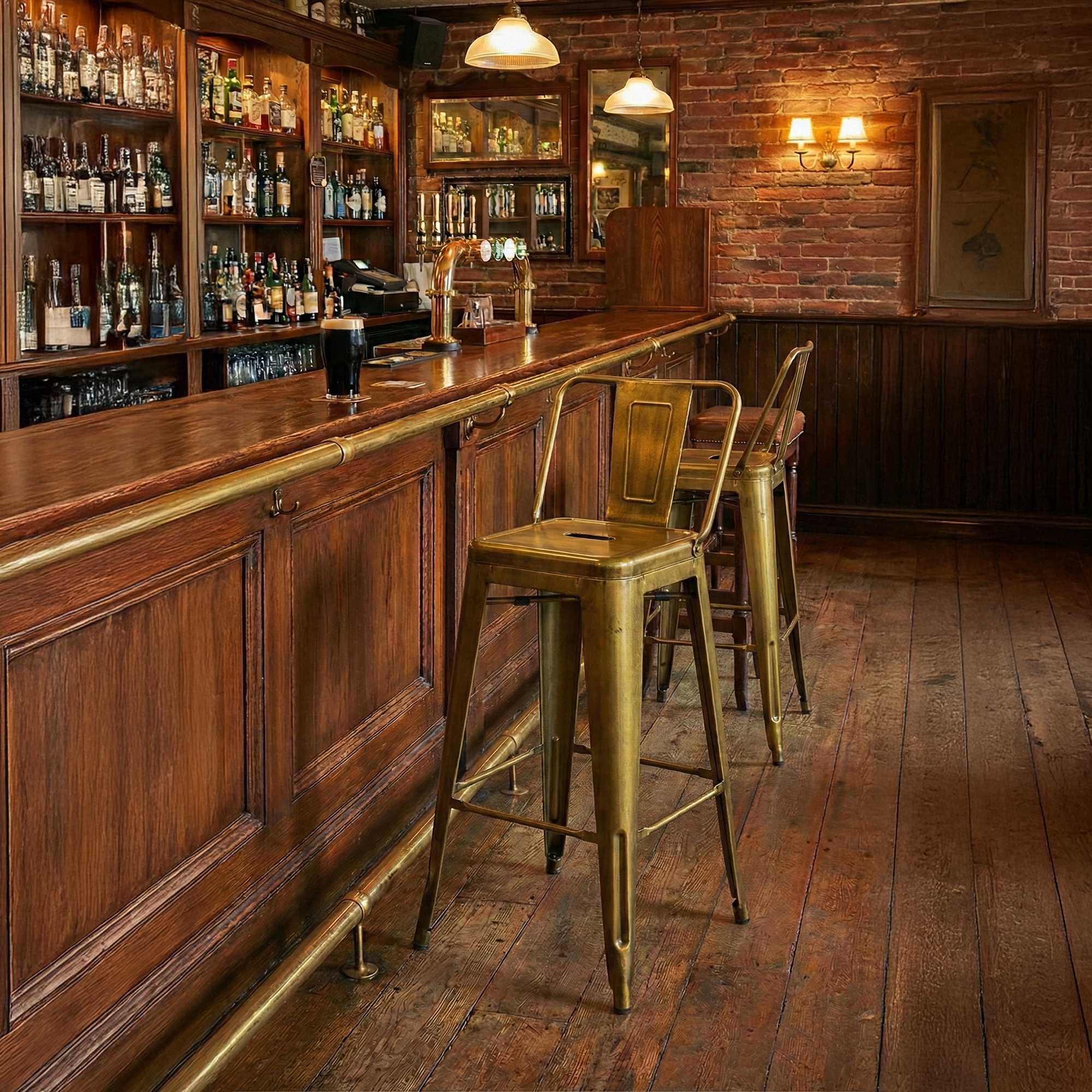 Taburete de bar de metal Mason