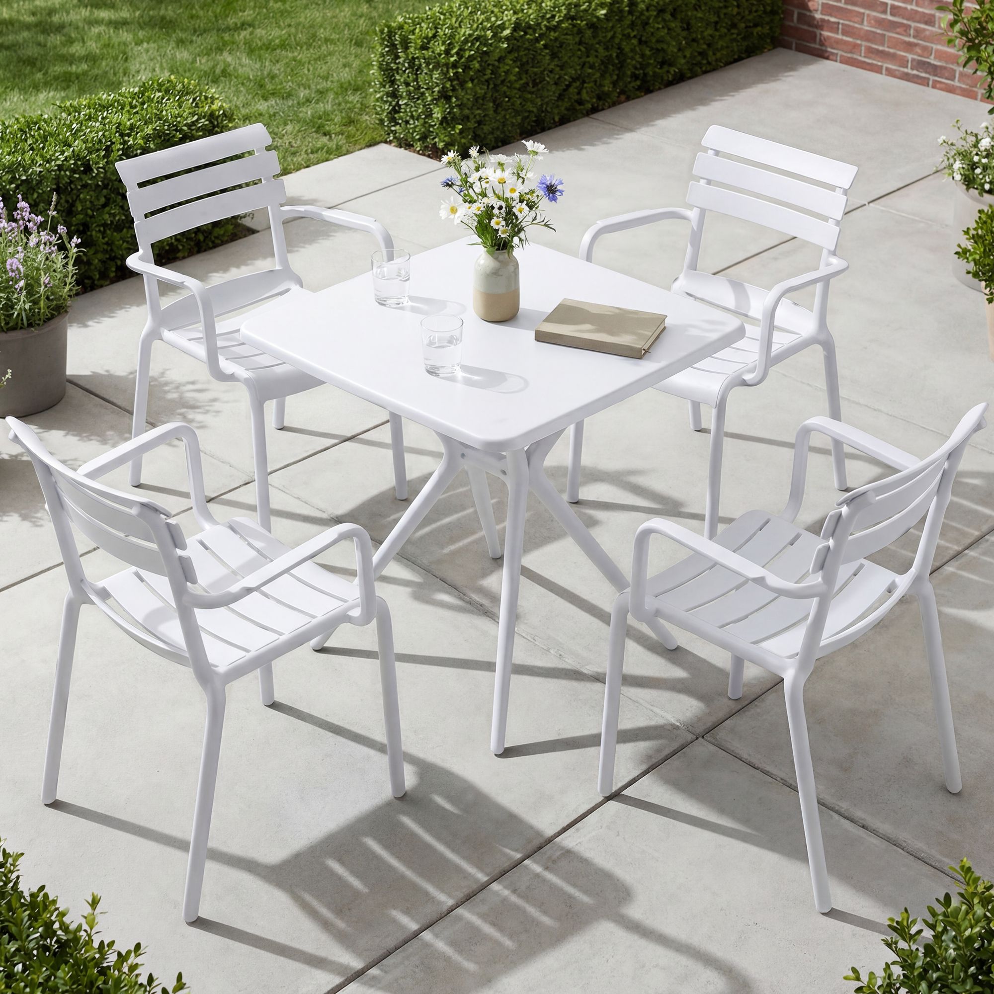 Conjunto de Muebles de Jardín Avena con 4 Sillas