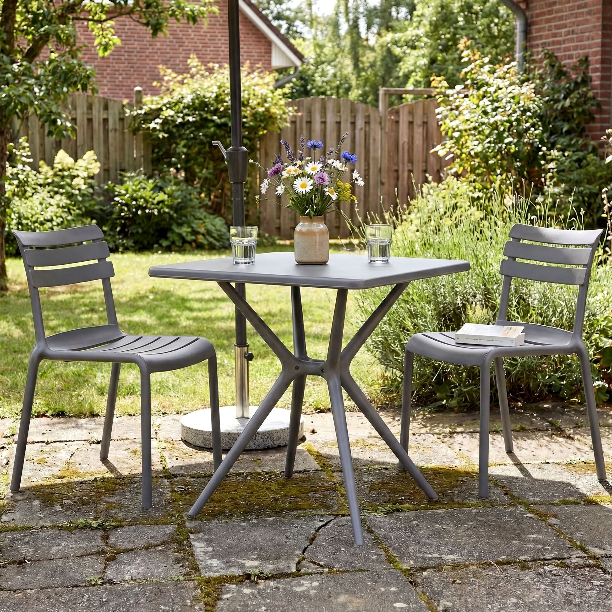 Conjunto de muebles de jardín Vela con 2 sillas