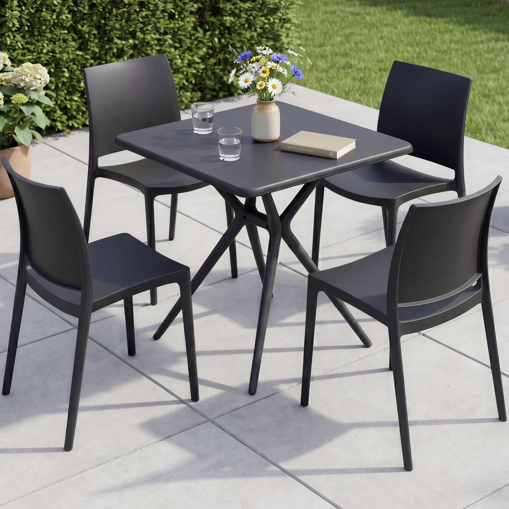 Conjunto de Muebles de Jardín Amino con 4 Sillas