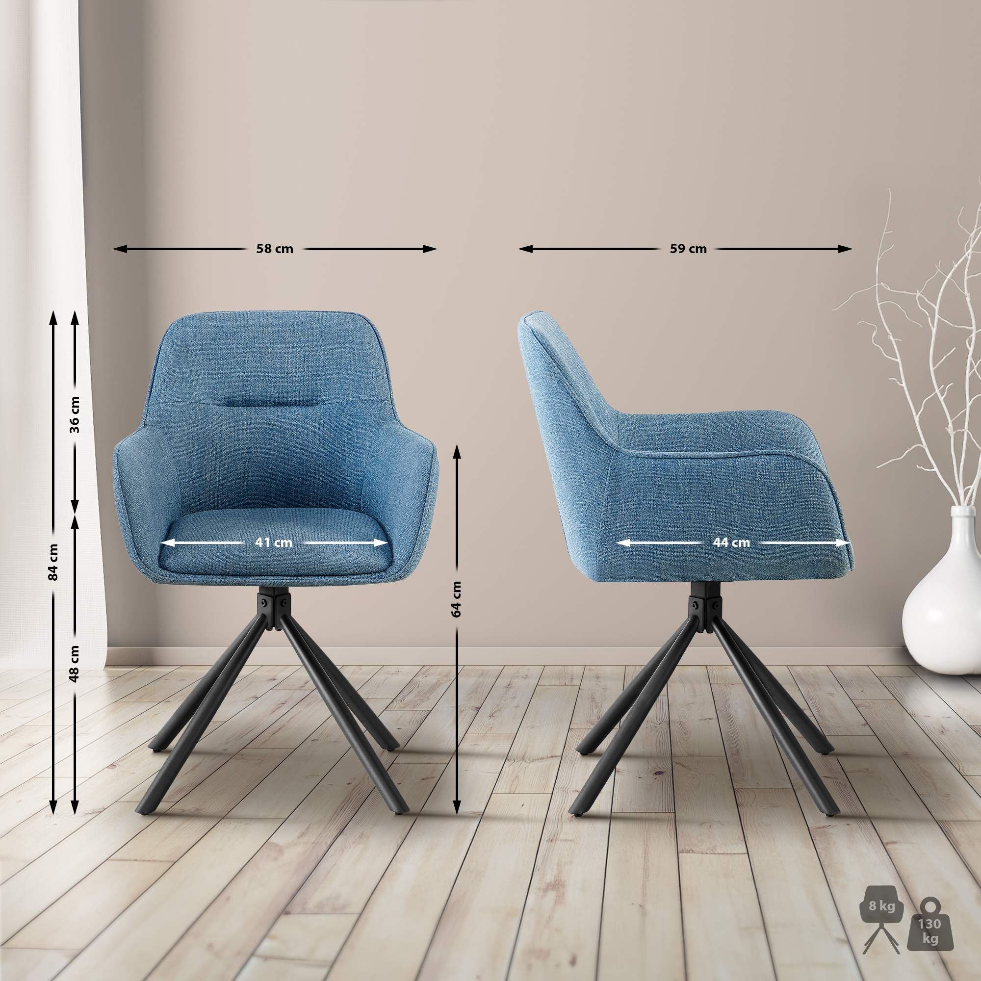 Silla de tela Tipton
