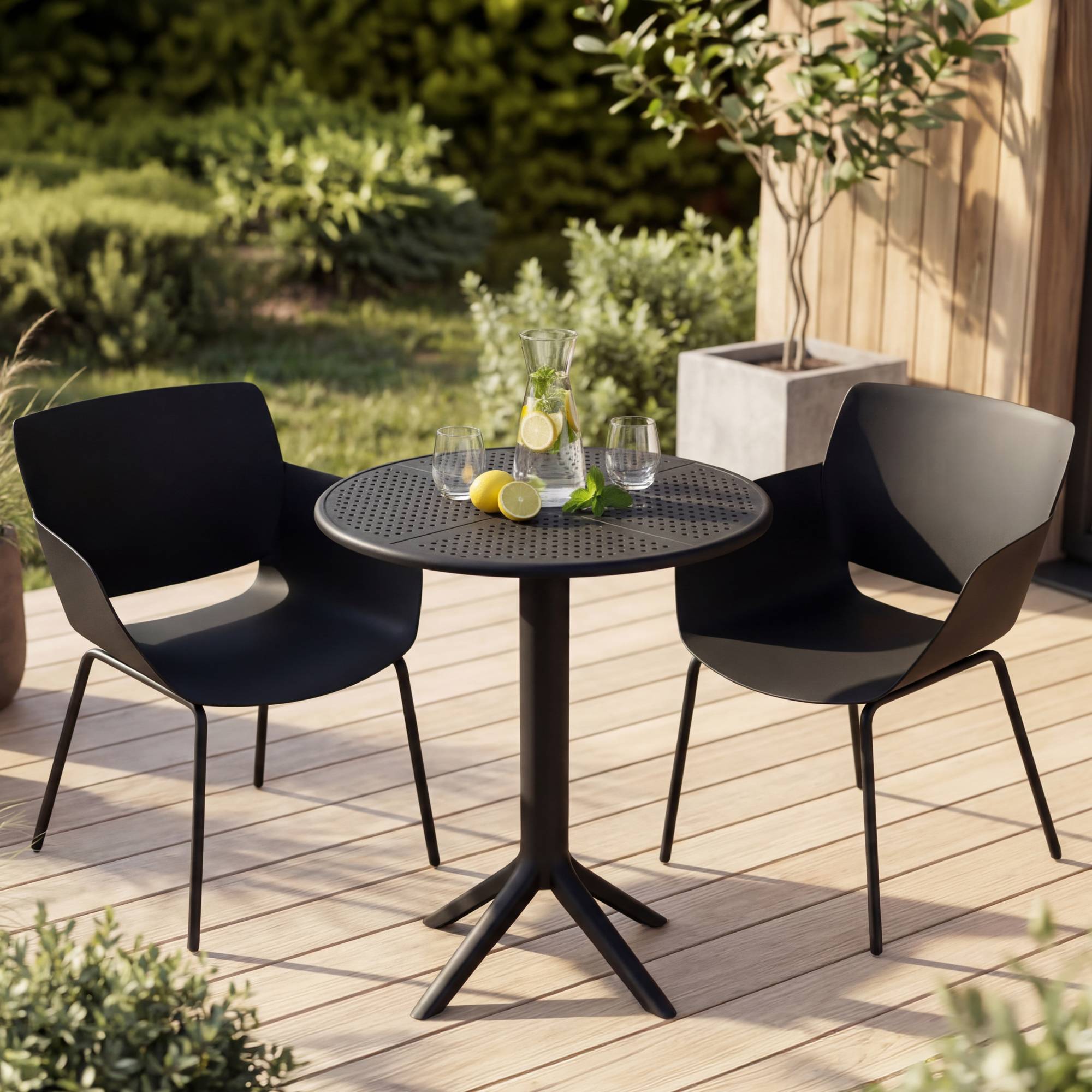 Set de Muebles de Jardín Siora con 2 Sillas para Balcón y Terraza