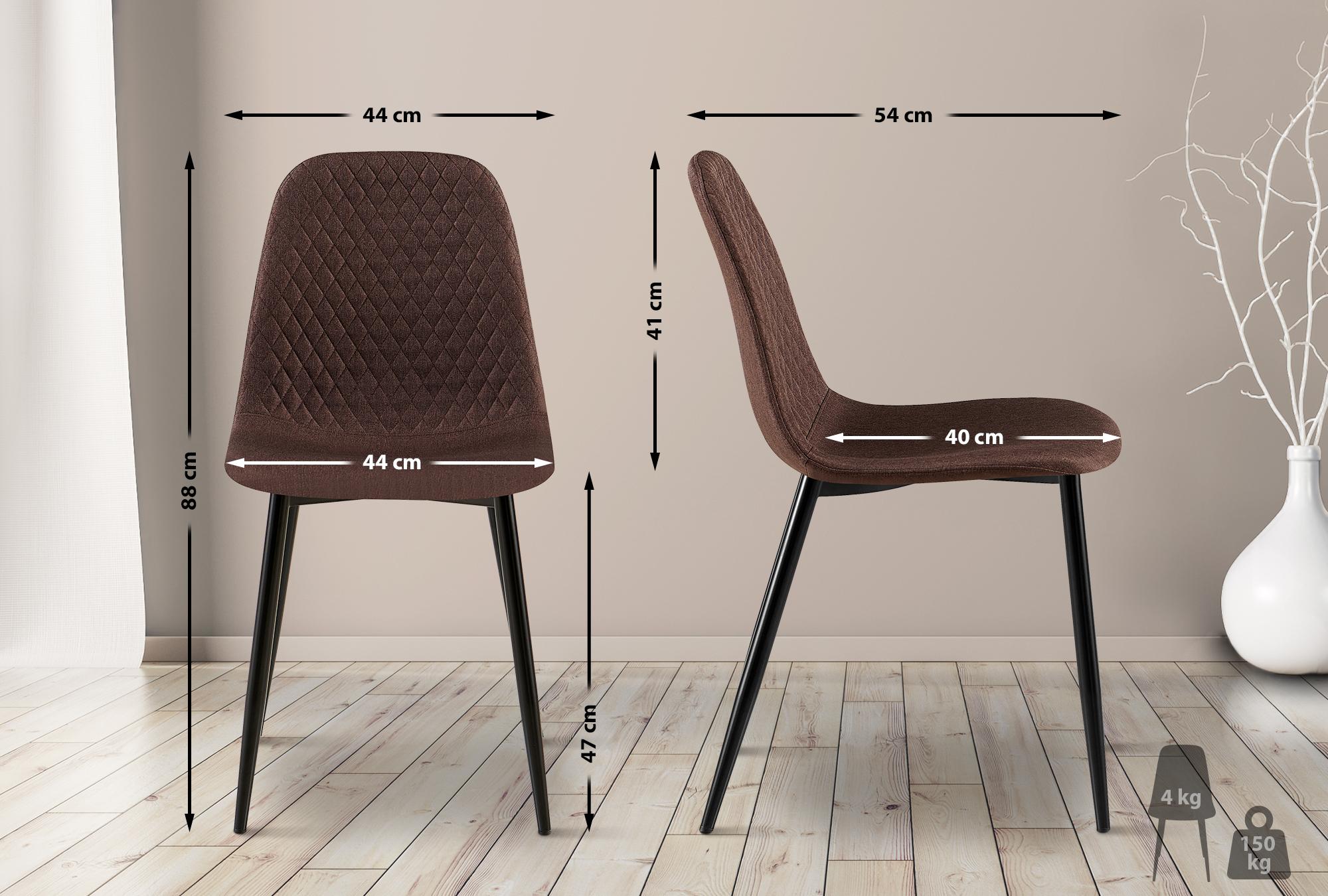 Set de 4 sillas de comedor Giverny en tela o terciopelo