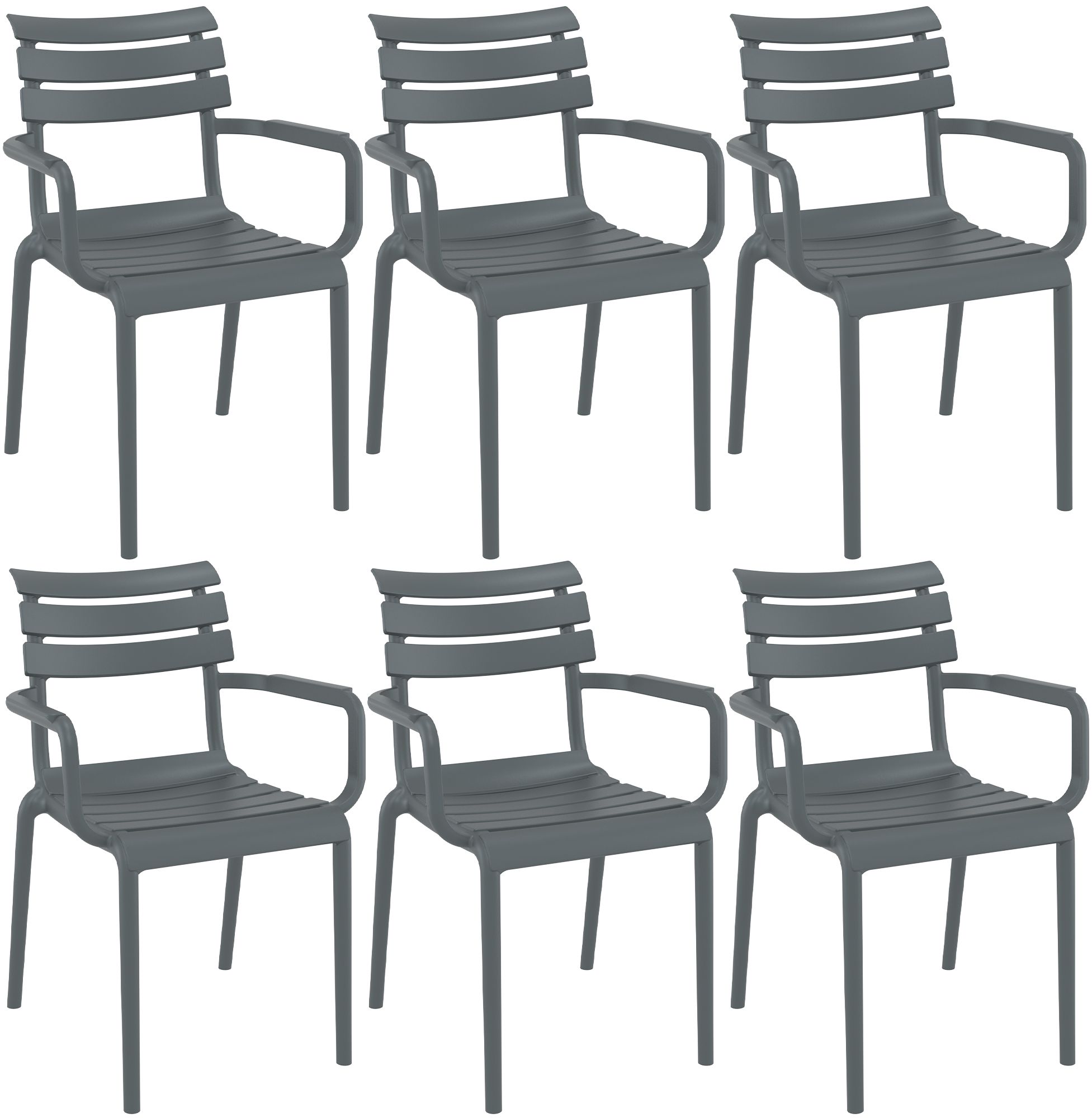 Set de 6 sillas de jardin Paris