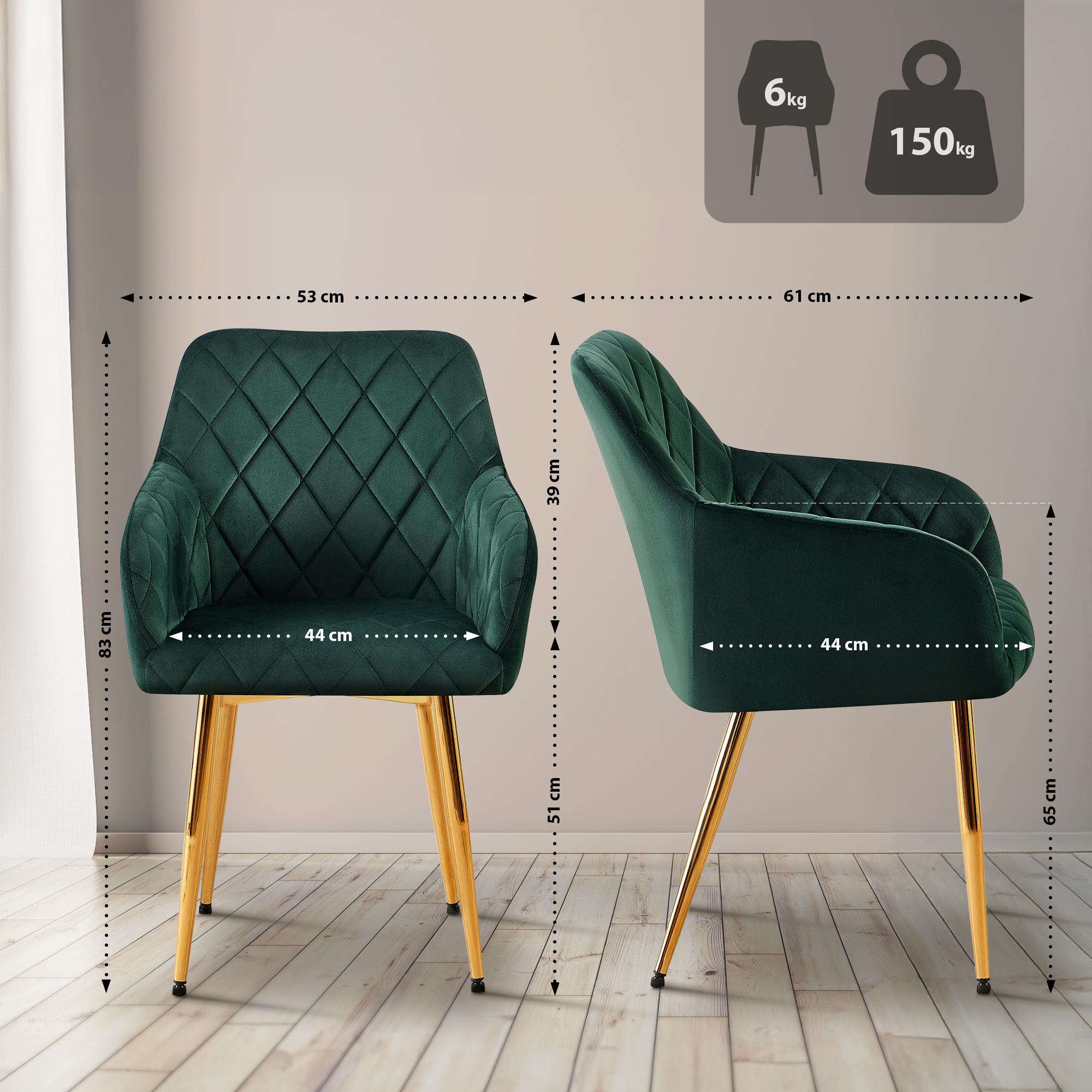 Silla de comedor Monett terciopelo