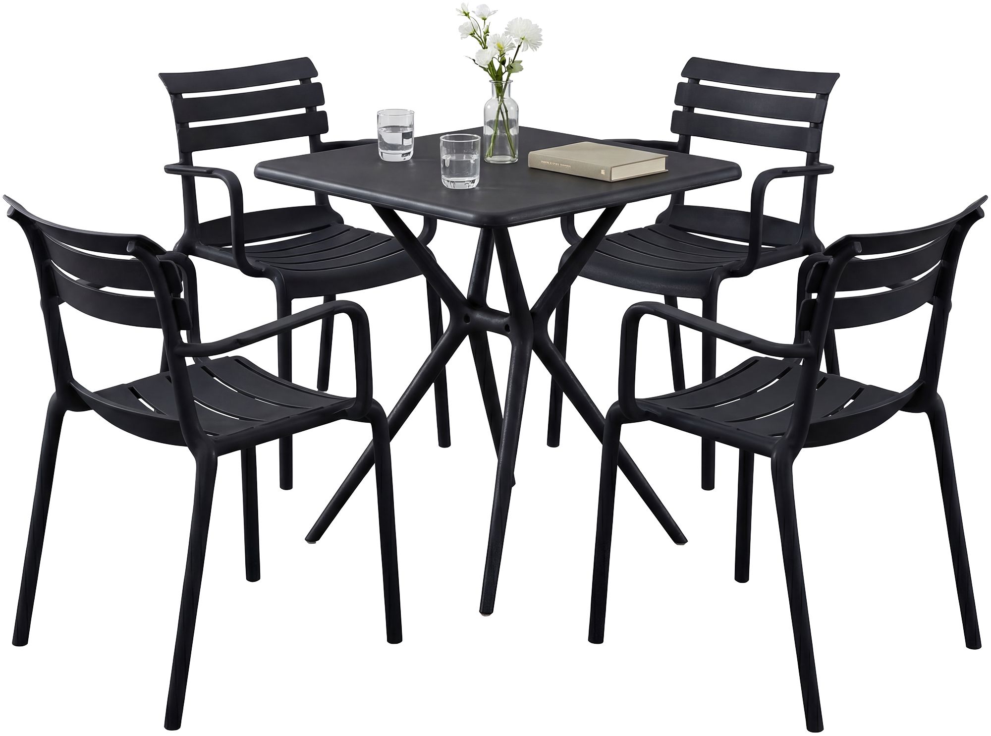 Conjunto de Muebles de Jardín Avena con 4 Sillas
