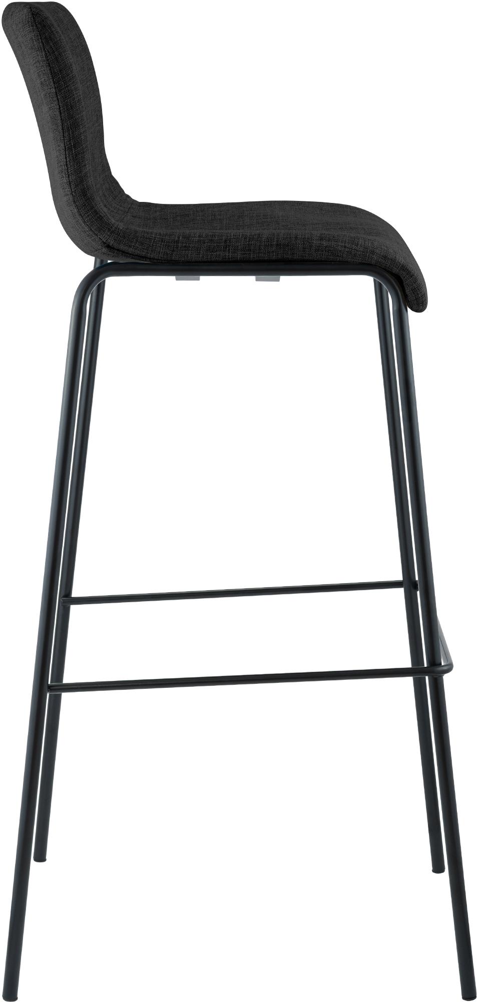 Juego de 2 taburetes de bar Hover, tela, base de cuatro patas