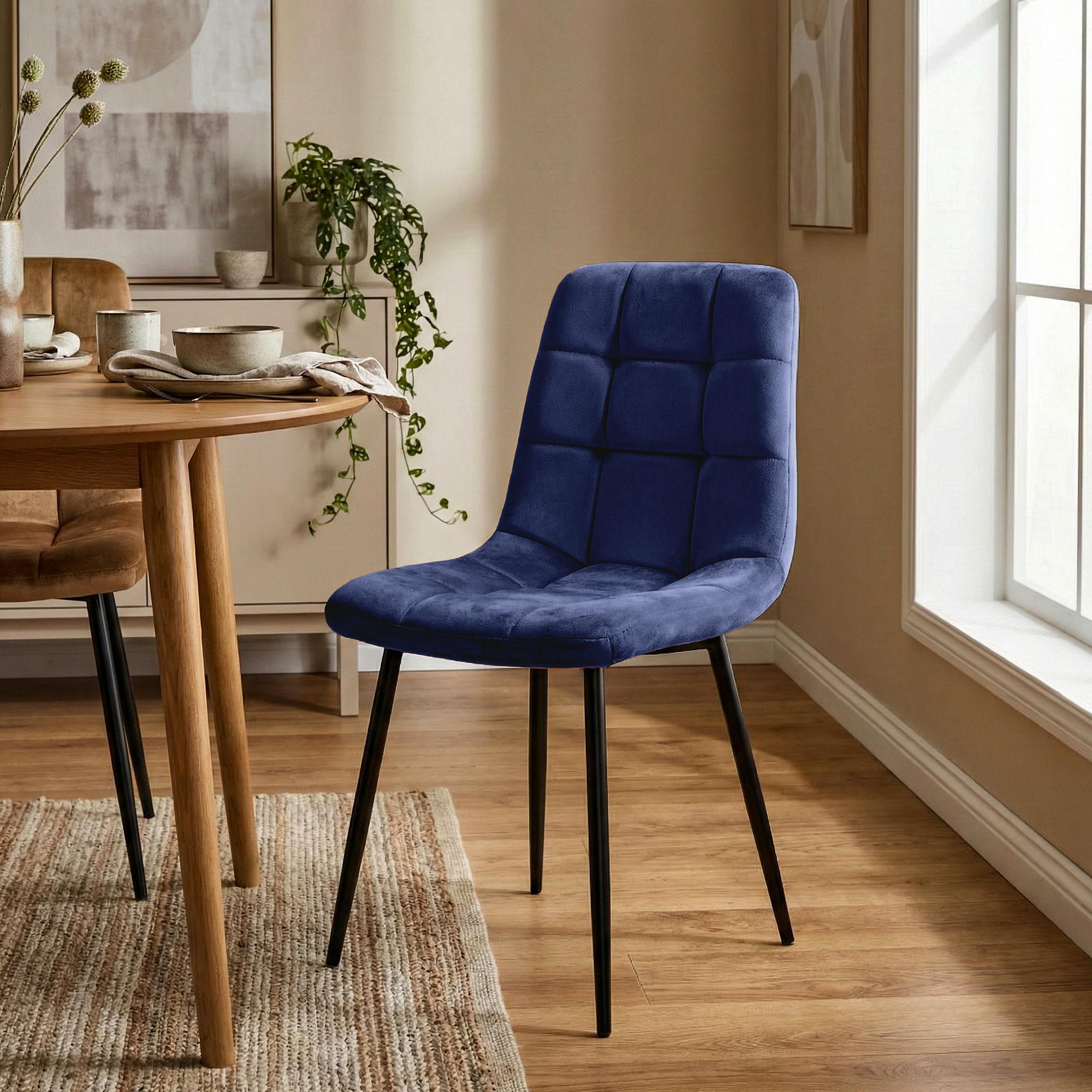 Silla de comedor Antibes tapizada en terciopelo