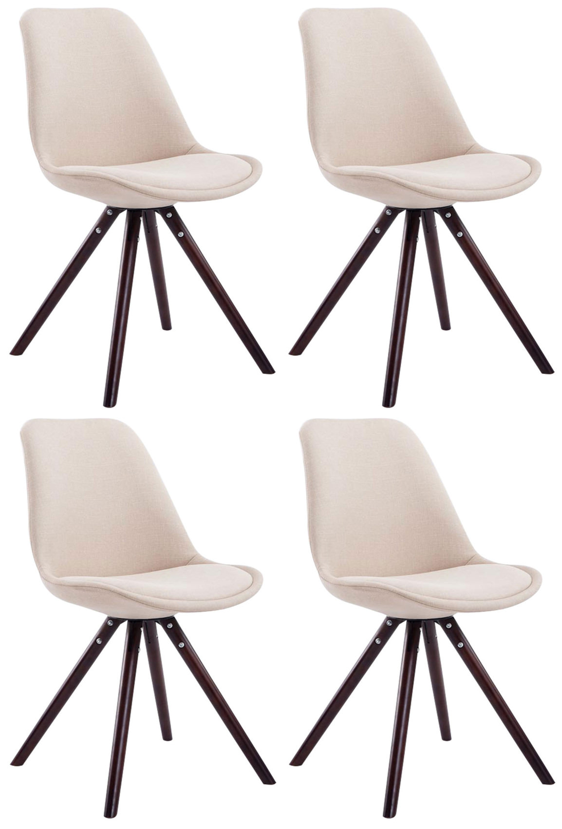Set de 4 sillas de comedor Toulouse en tela