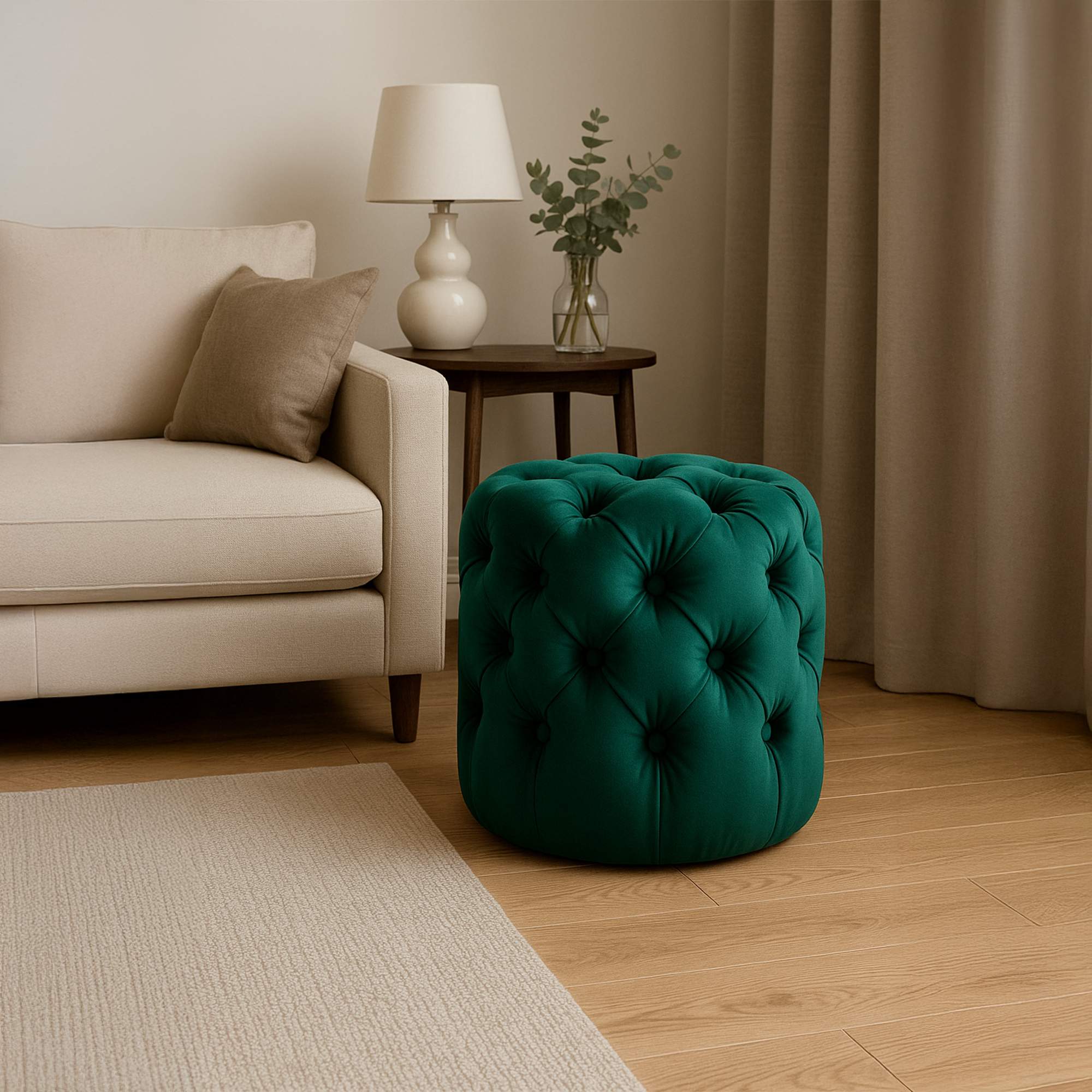 Taburete Drancy de terciopelo