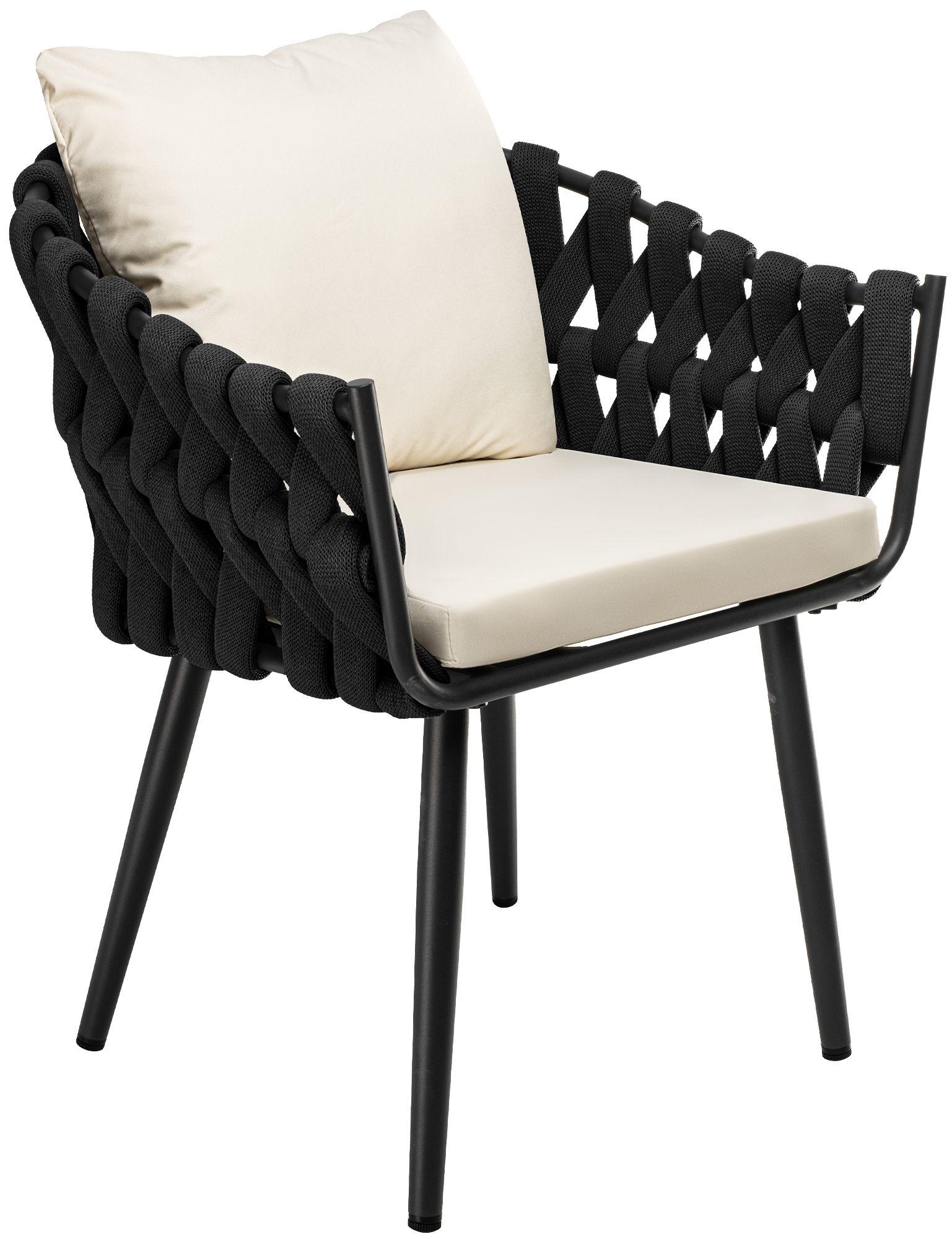 Sillón de jardín Naxos antracita con cojín de asiento
