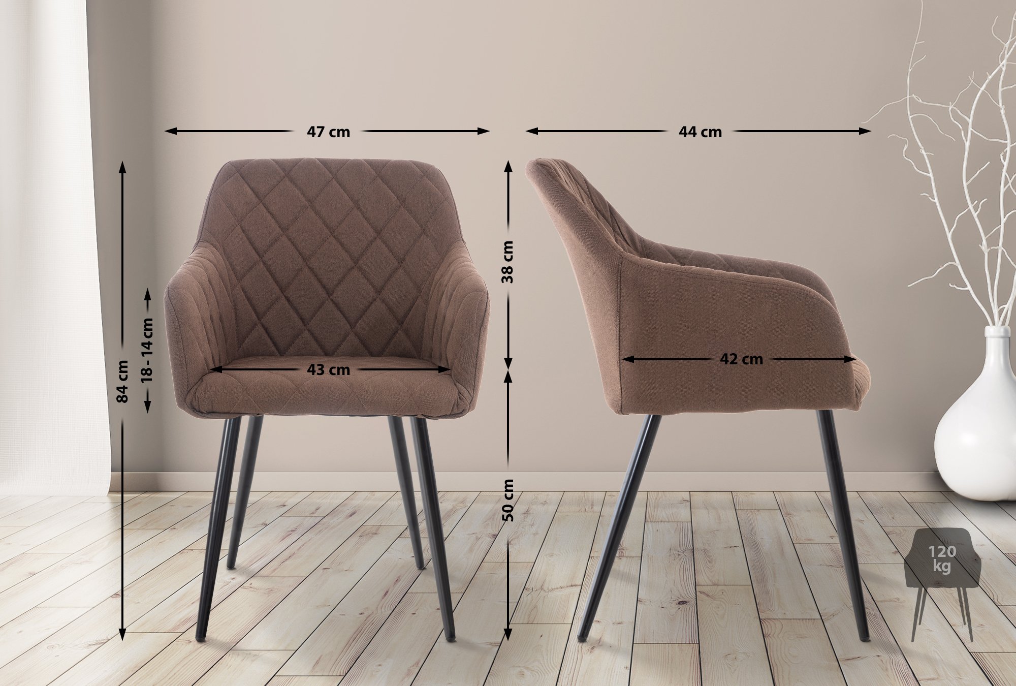Set de 2 sillas de comedor Shila
