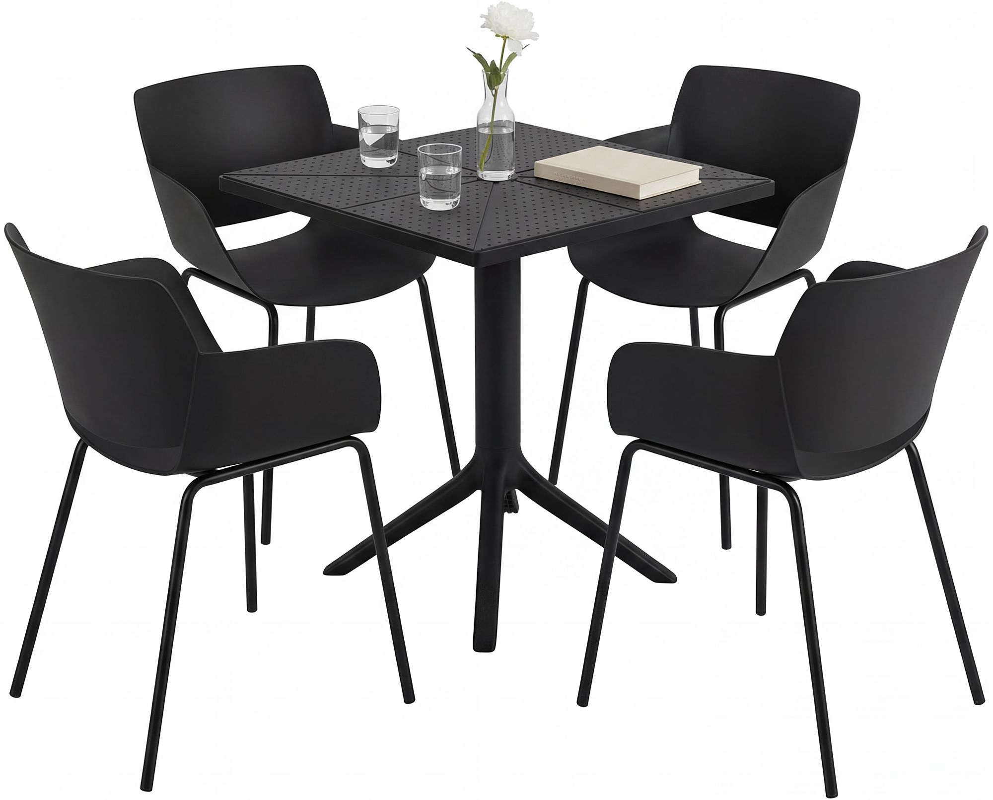 Conjunto de muebles de jardin Norva con 4 sillas