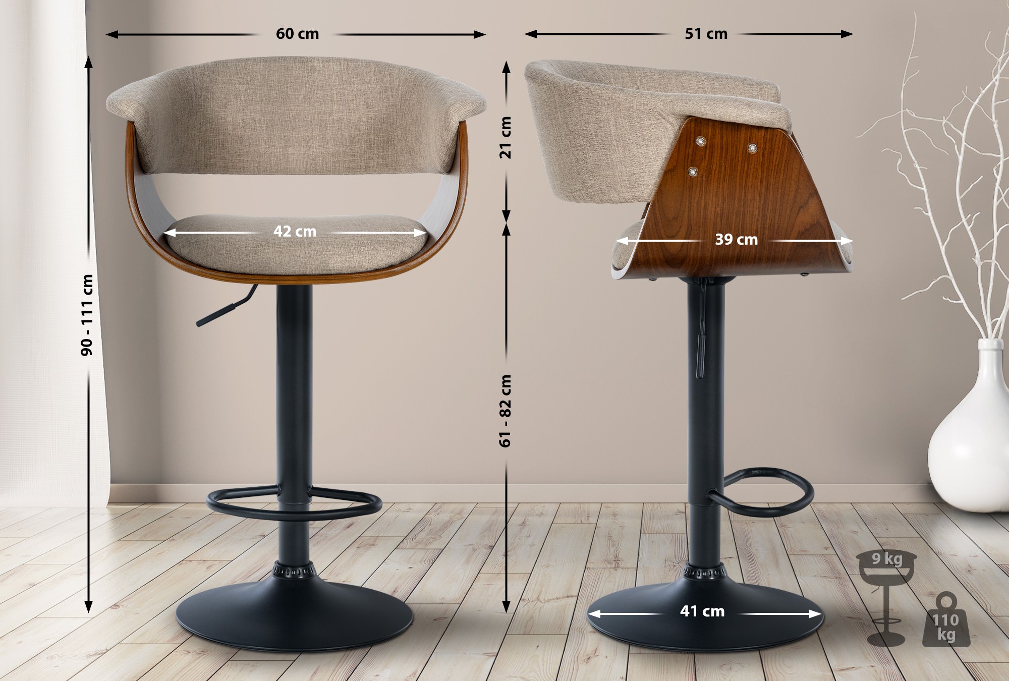 Taburete de bar Vestal
