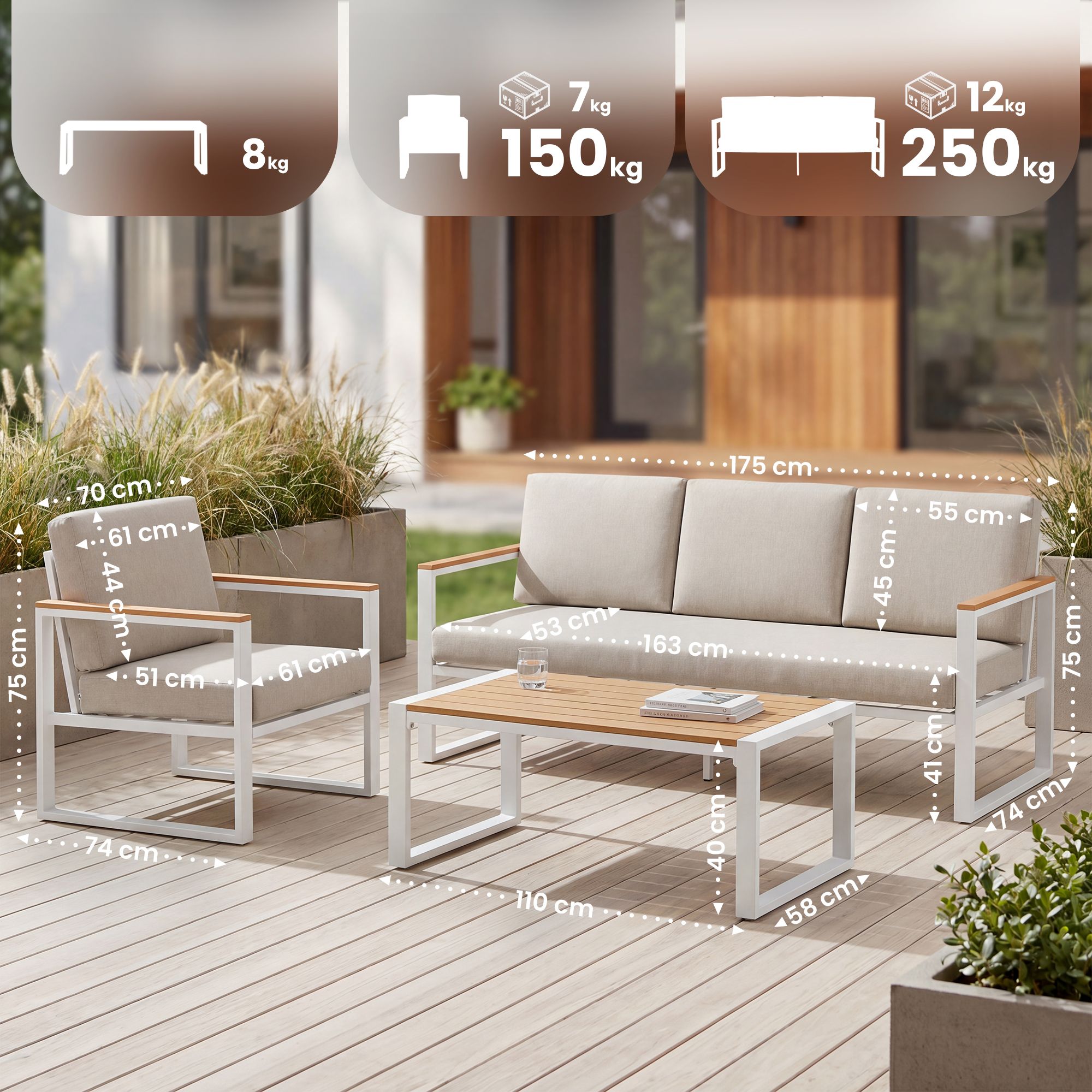 Conjunto de muebles de jardín Rodiesa