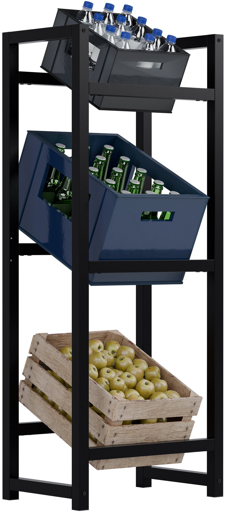 Soporte para cajas de bebidas apilables