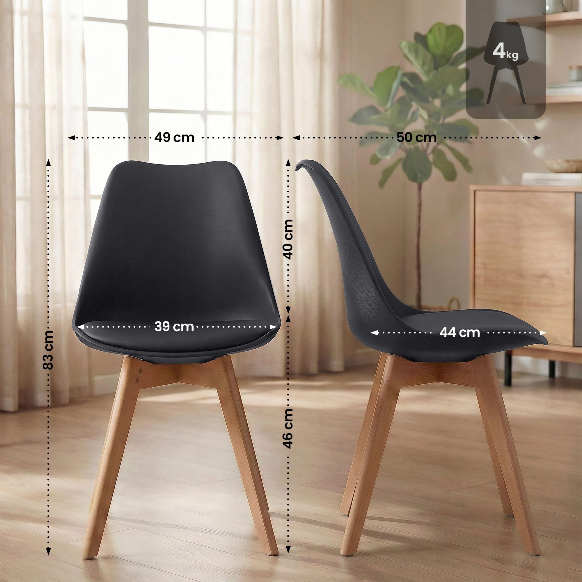 Juego de 4 sillas de comedor Linares