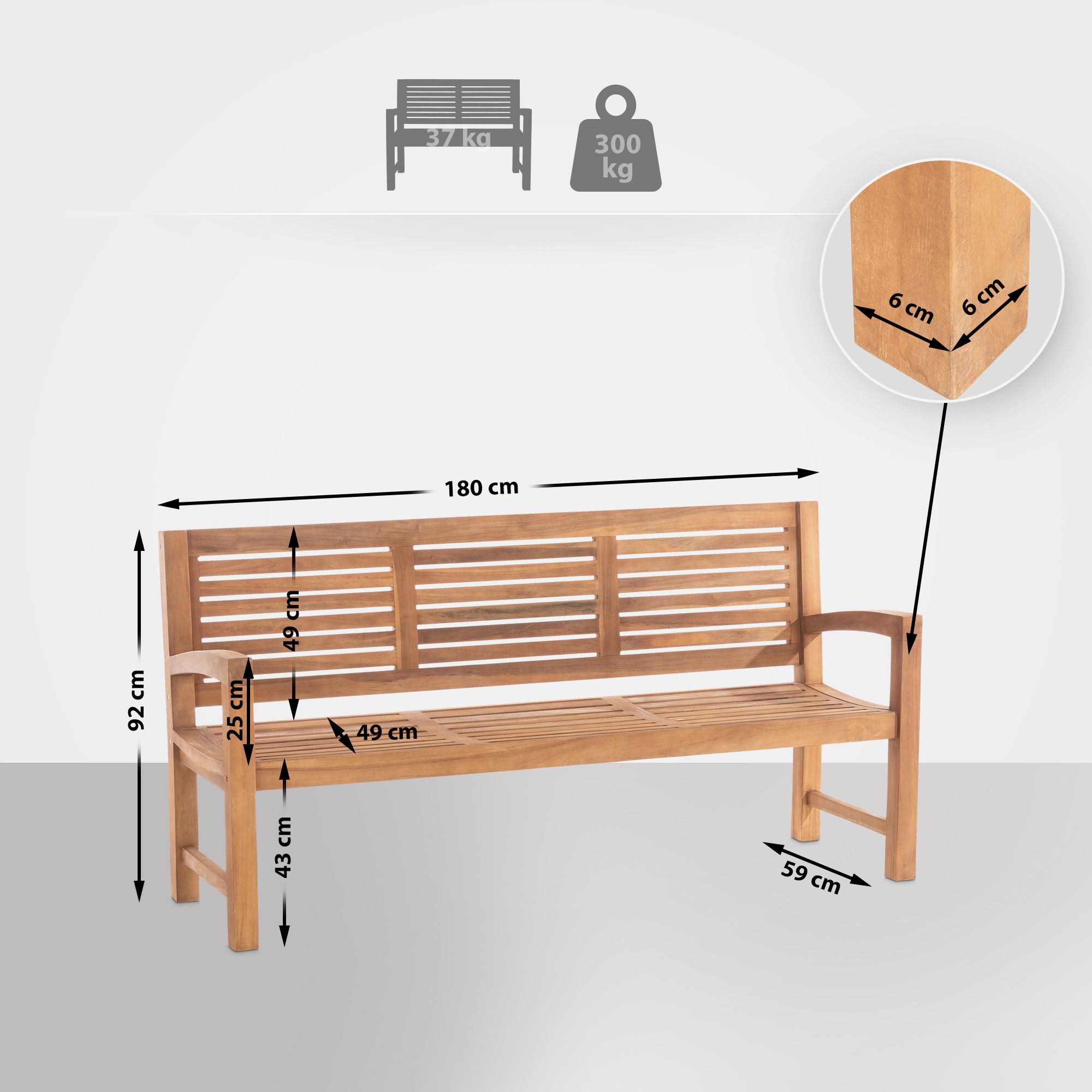 Banco de madera de teca Halden