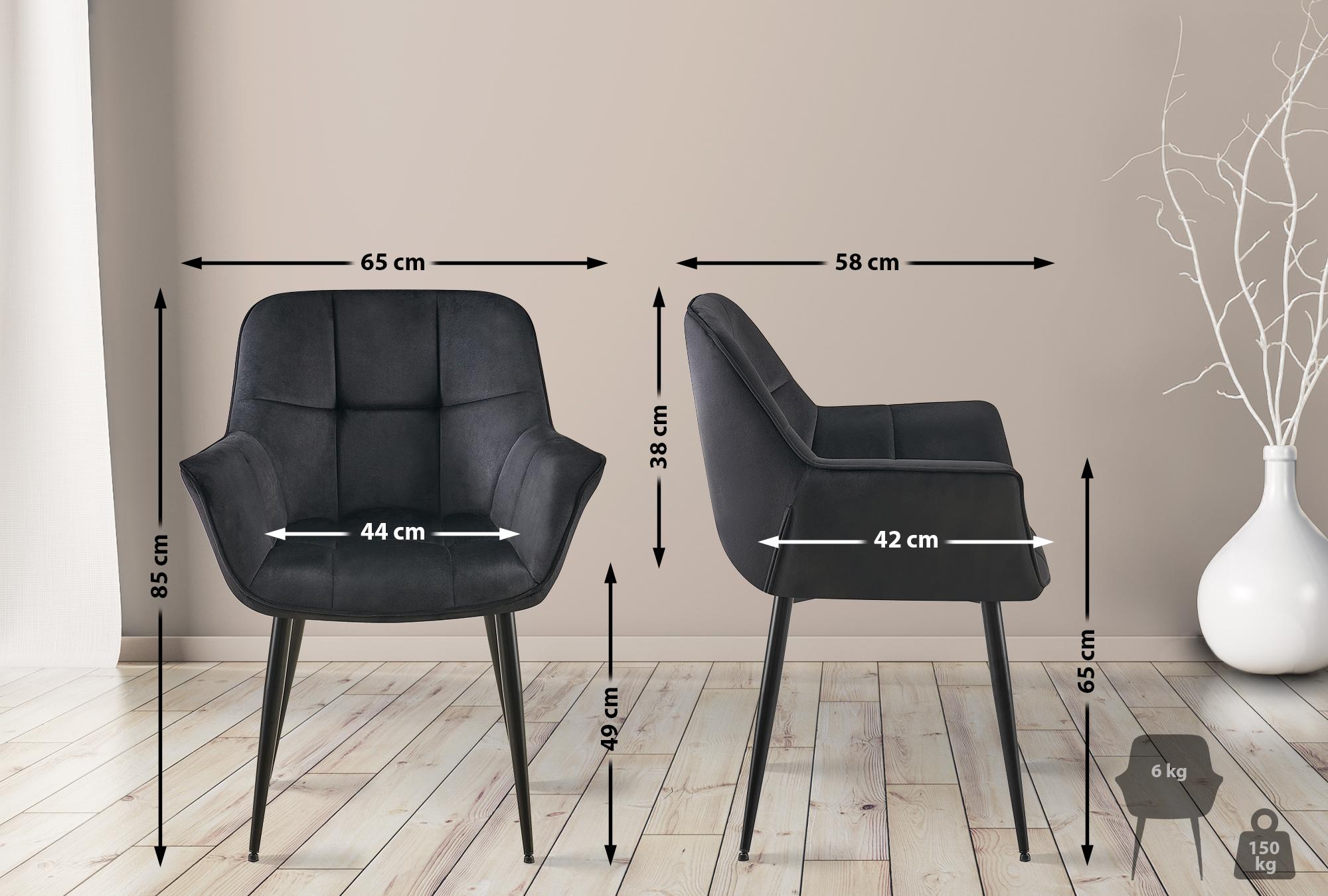 Set de 2 sillas de comedor Rosevilla en terciopelo