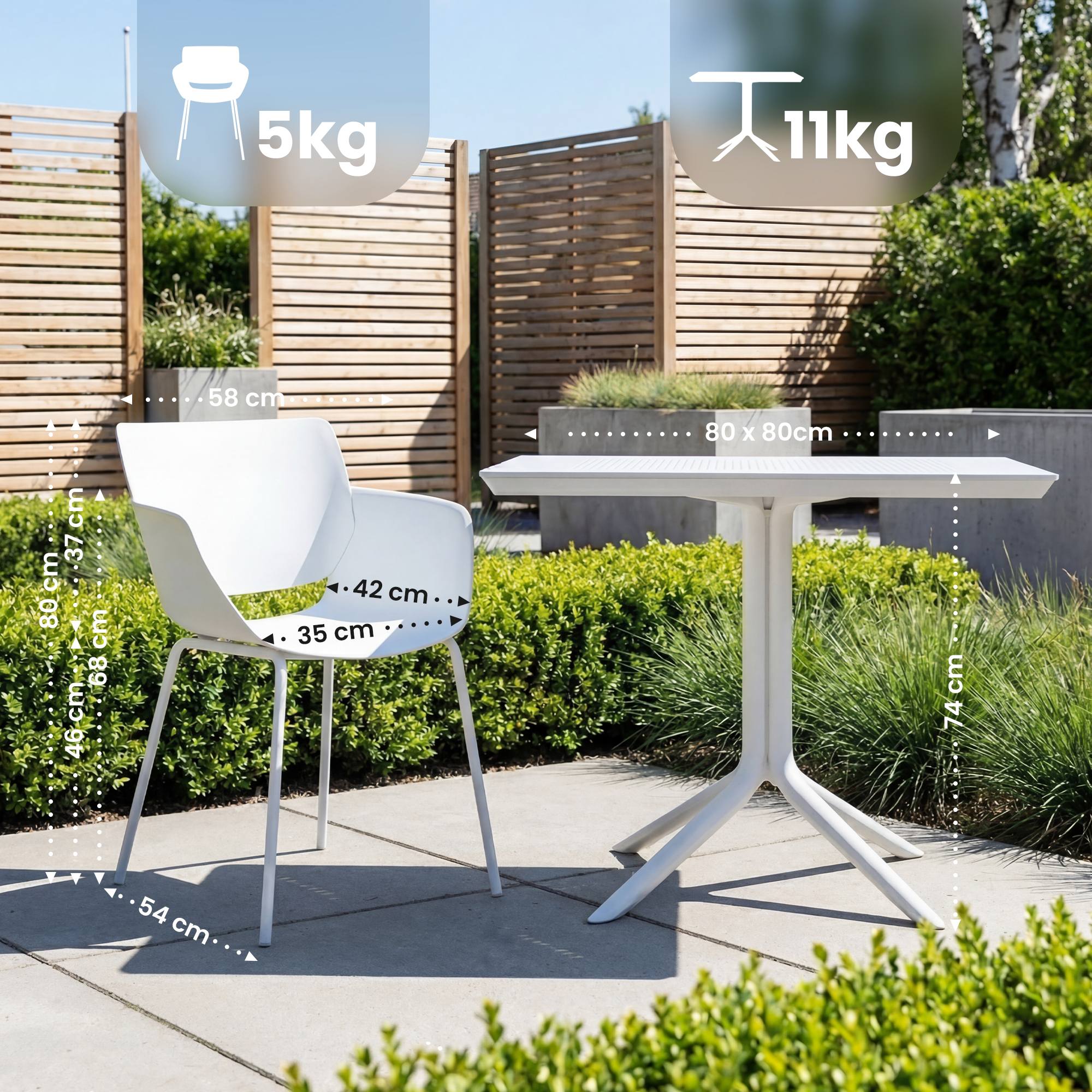 Conjunto de jardin Lirra con 2 sillas