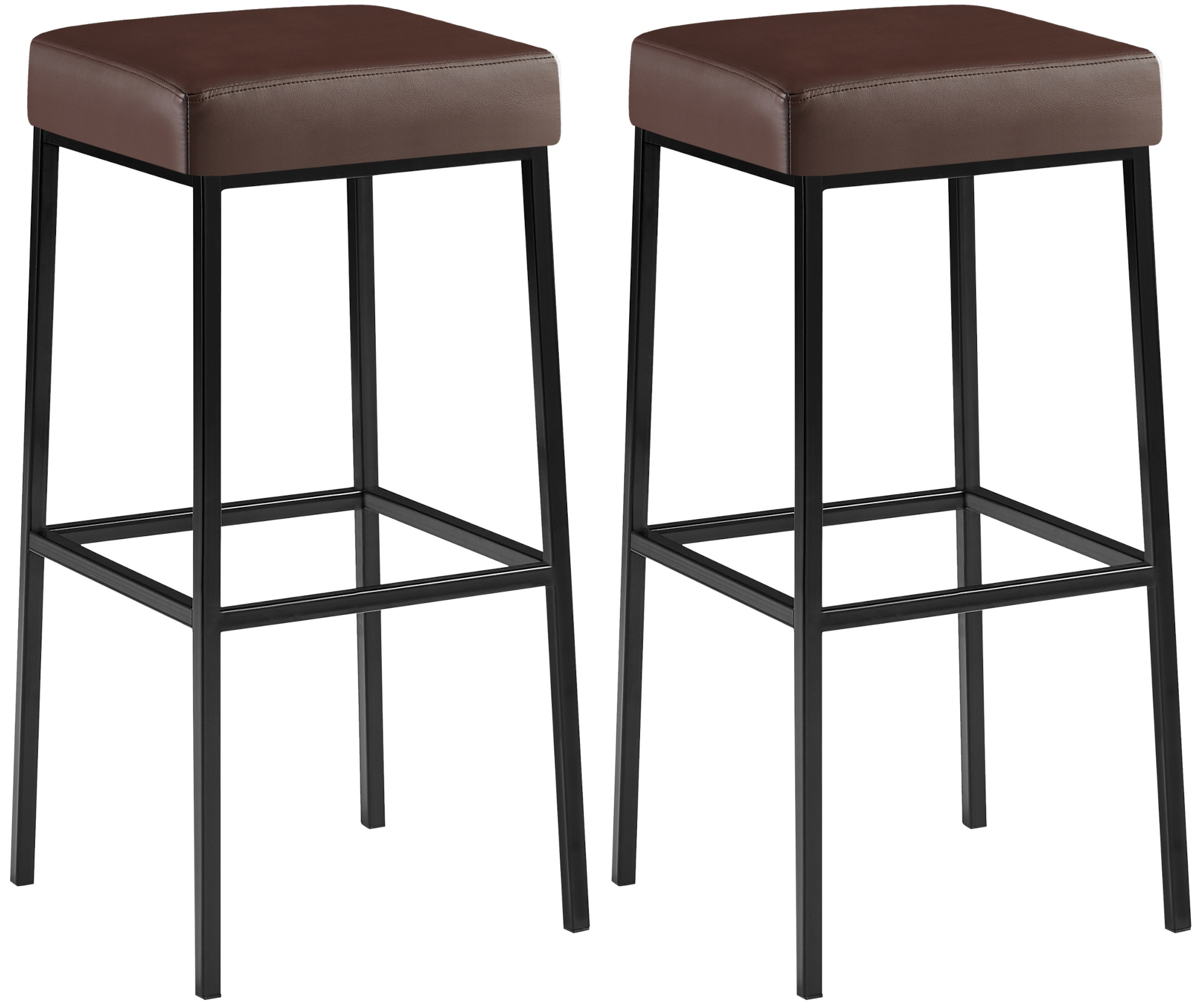 Juego de 2 taburetes de bar Montreal con funda de cuero sintético