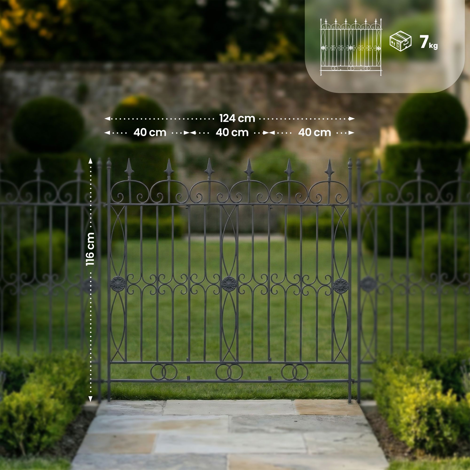 Set de 4 vallas de jardín Mangold