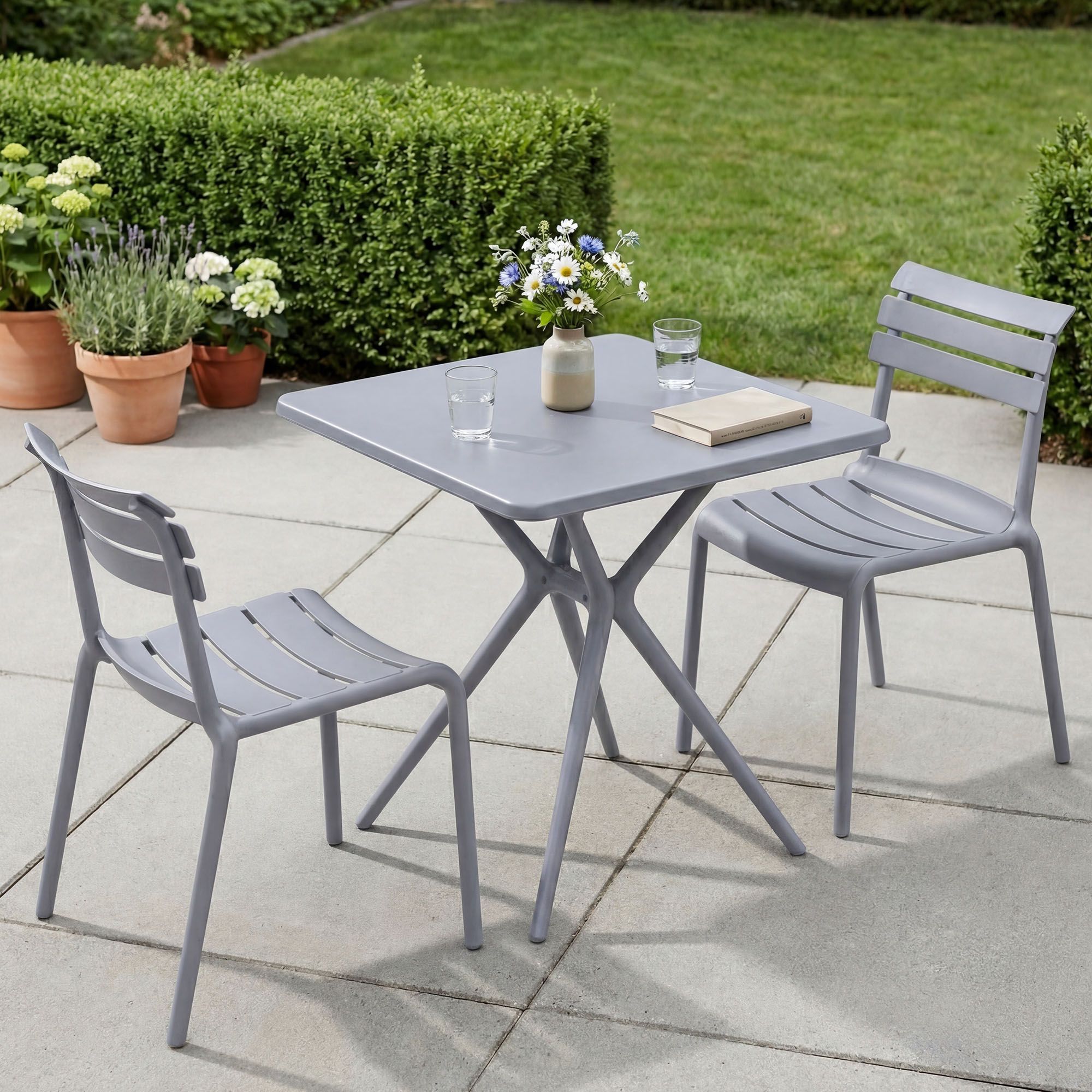 Conjunto de muebles de jardín Vela con 2 sillas