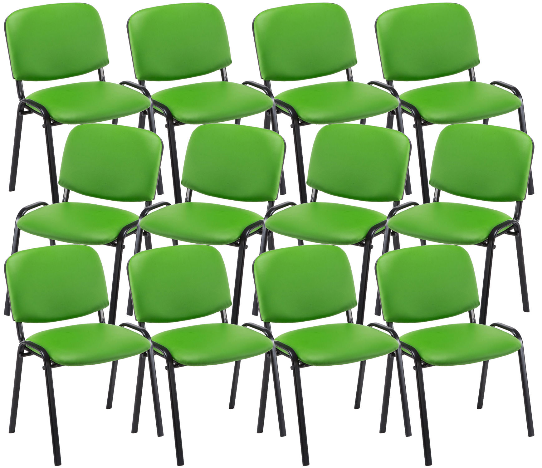 Pack De 12 Sillas Confidente Ken En Simil Cuero