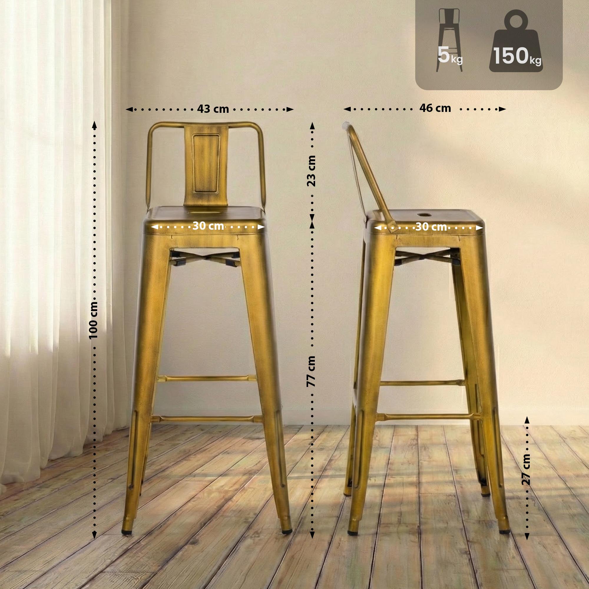 Juego de 2 Taburetes de Bar Mason