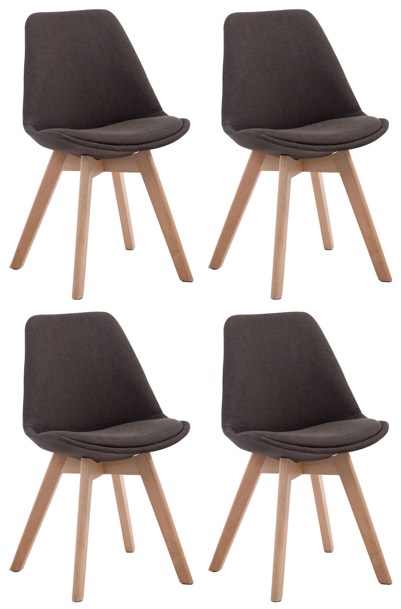 Set de 4 Sillas Borneo para comedor en tela