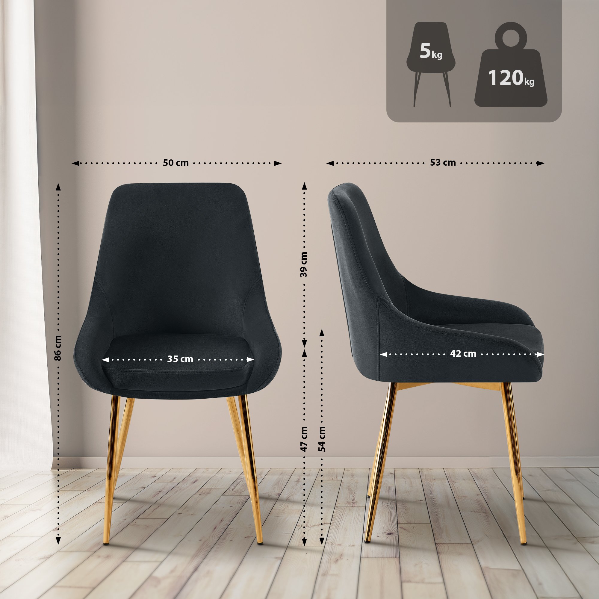 Juego de 2 sillas de comedor Elmira