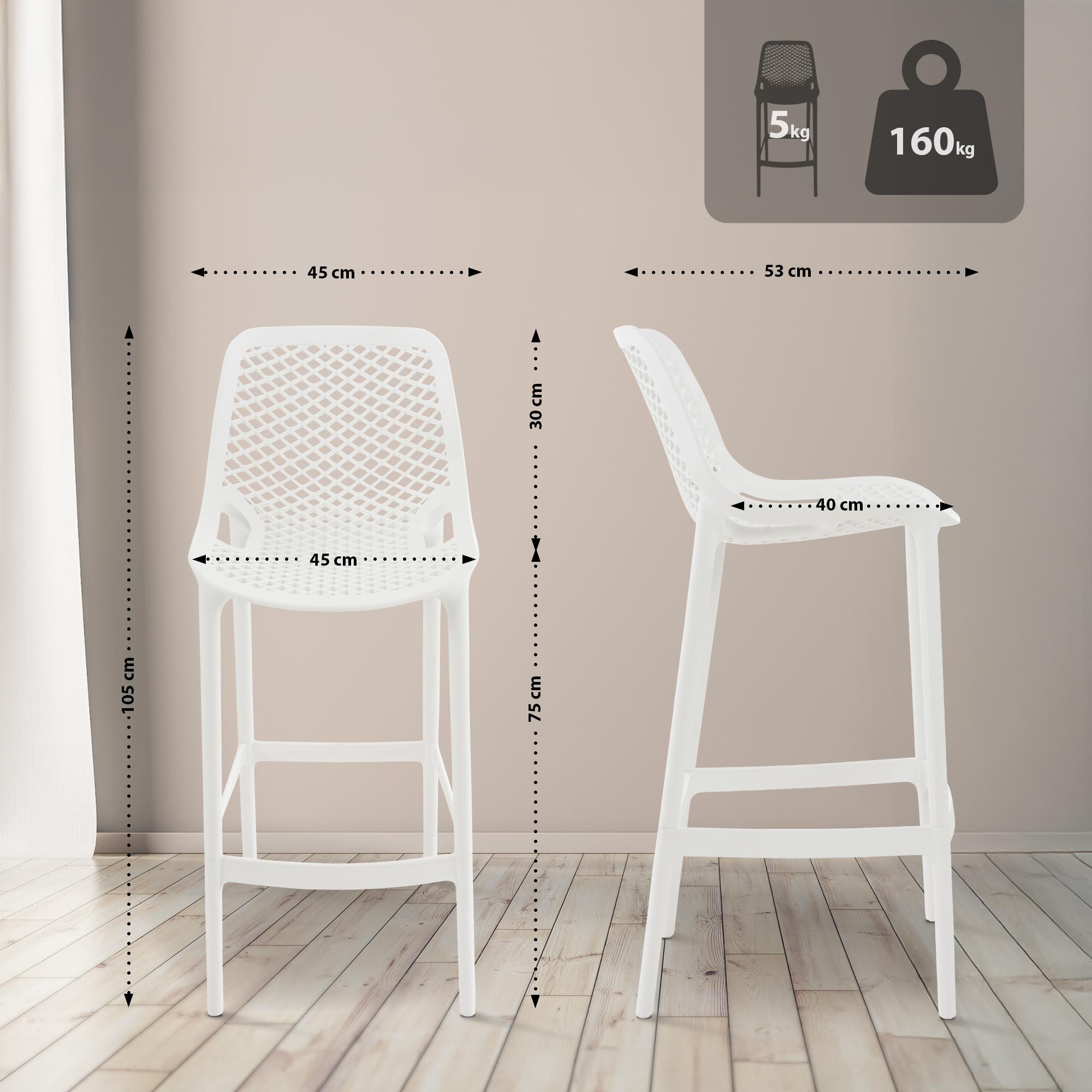 Juego de 2 taburetes de bar para exterior Air