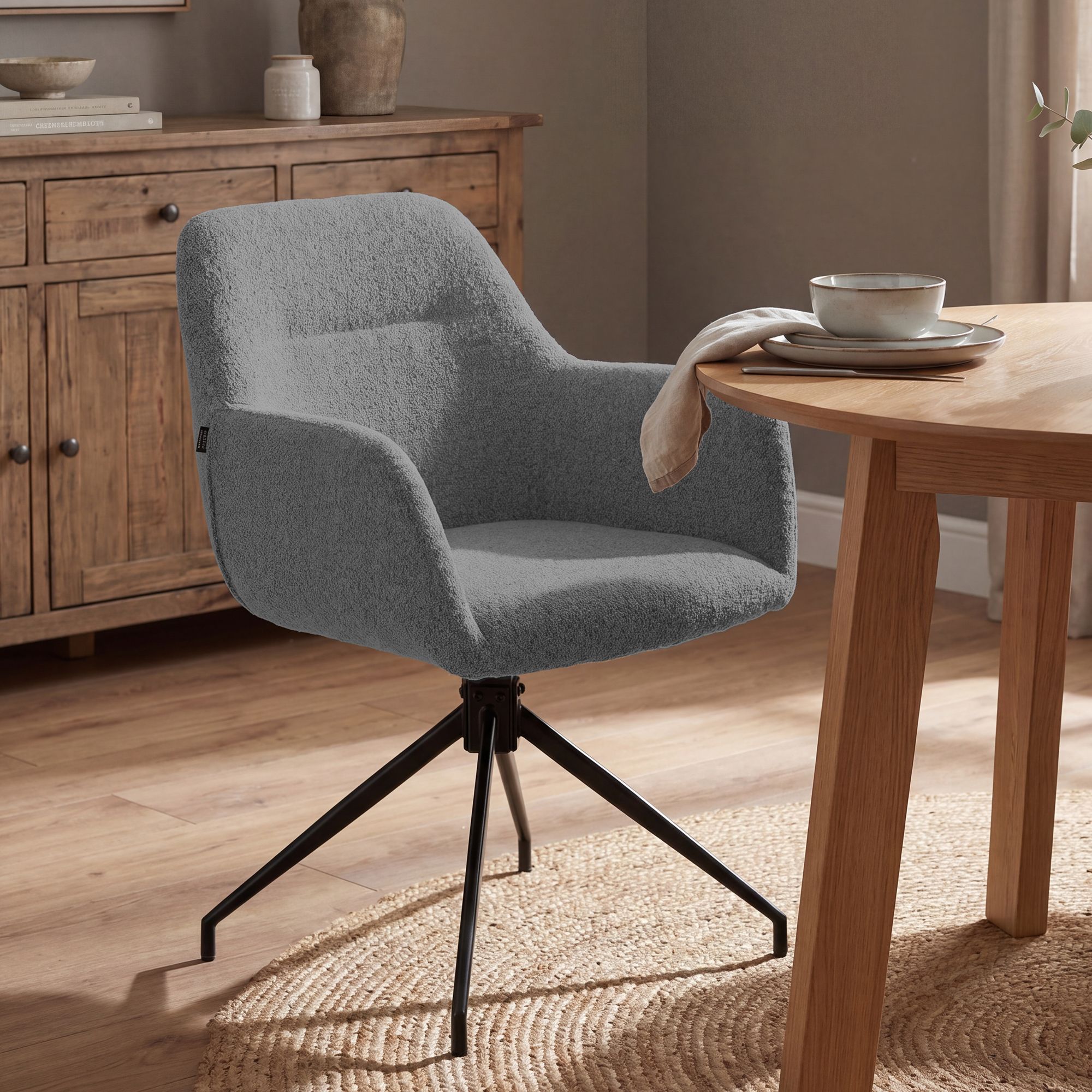 Set de 2 Sillas de Comedor Merlinda Tela de Borreguito